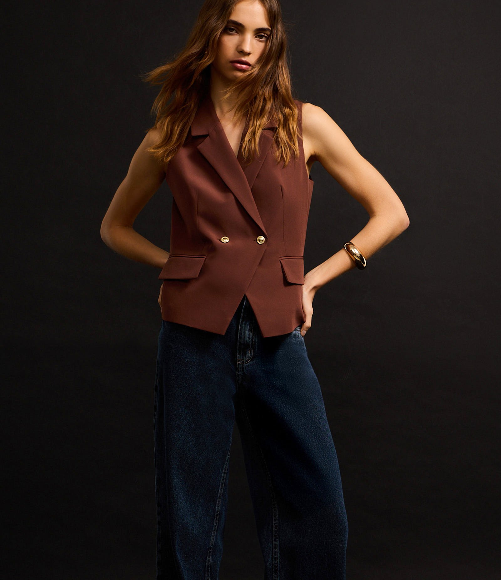 Calça Wide Leg em Jeans com Cintura Alta Azul 5