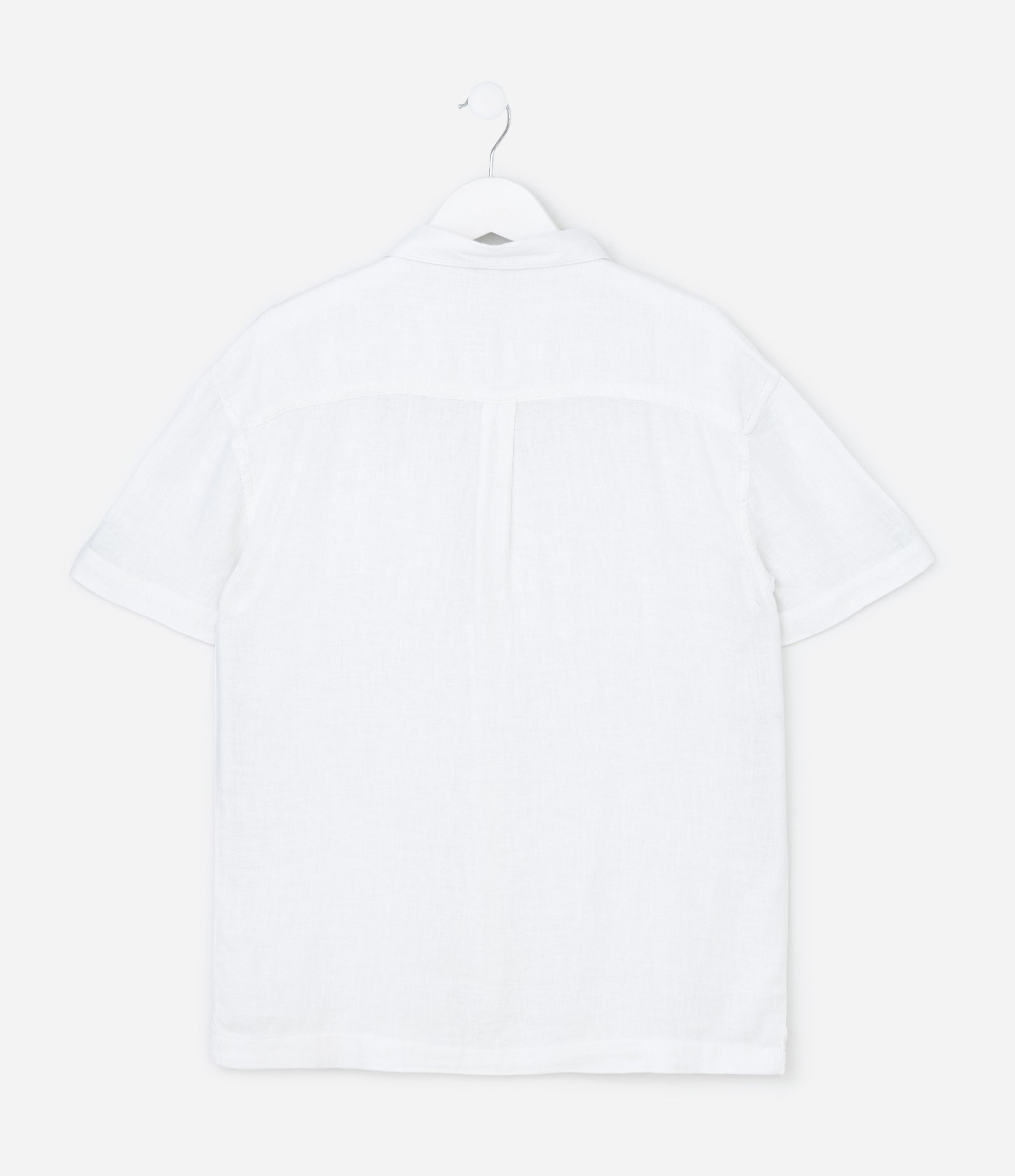 Camisa Infantil em Viscolinho com Bolso - Tam 5 a 14 Anos Branco 2