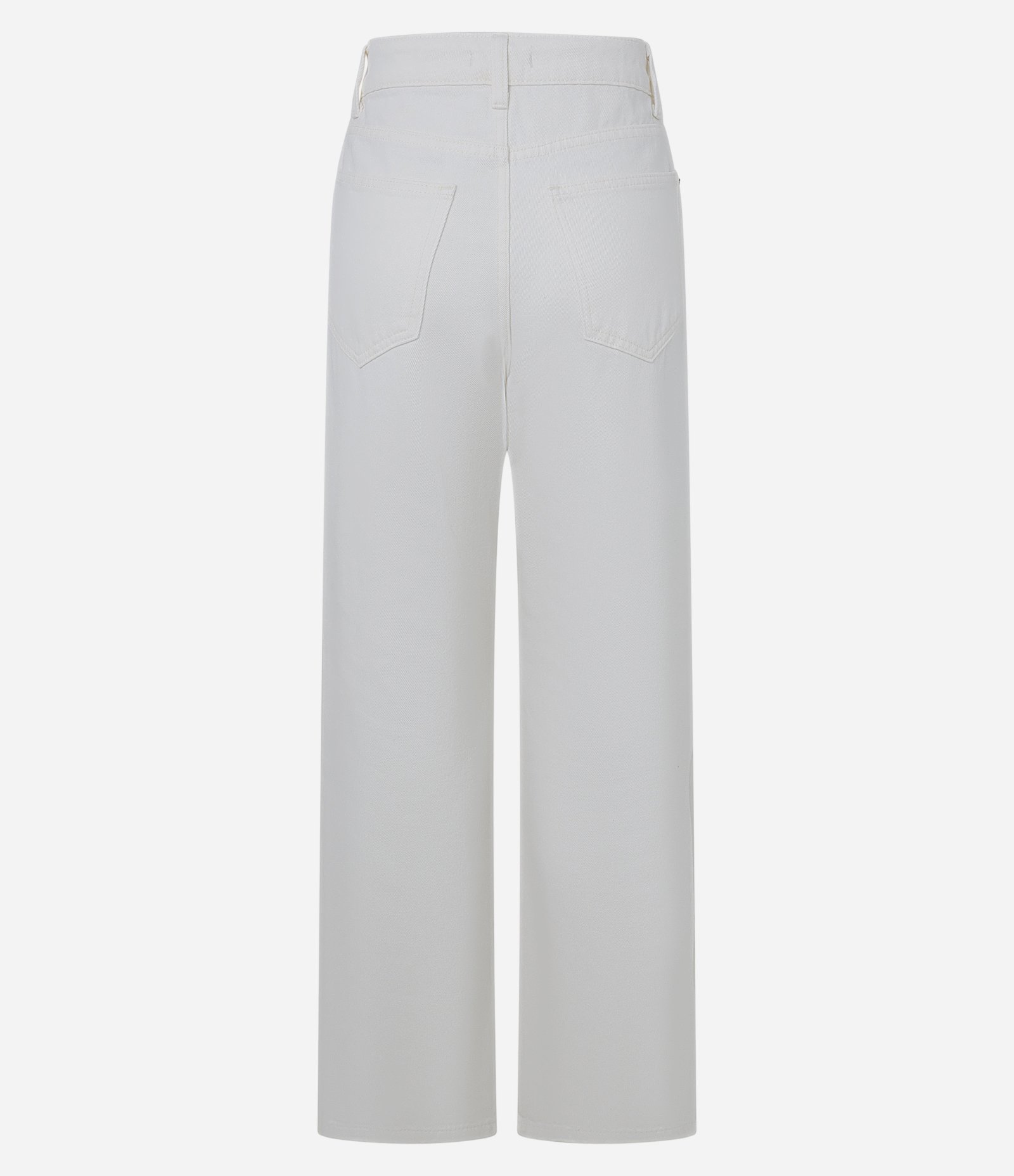 Calça Reta em Sarja com Textura de Gotinhas Diferenciadas Branco 3