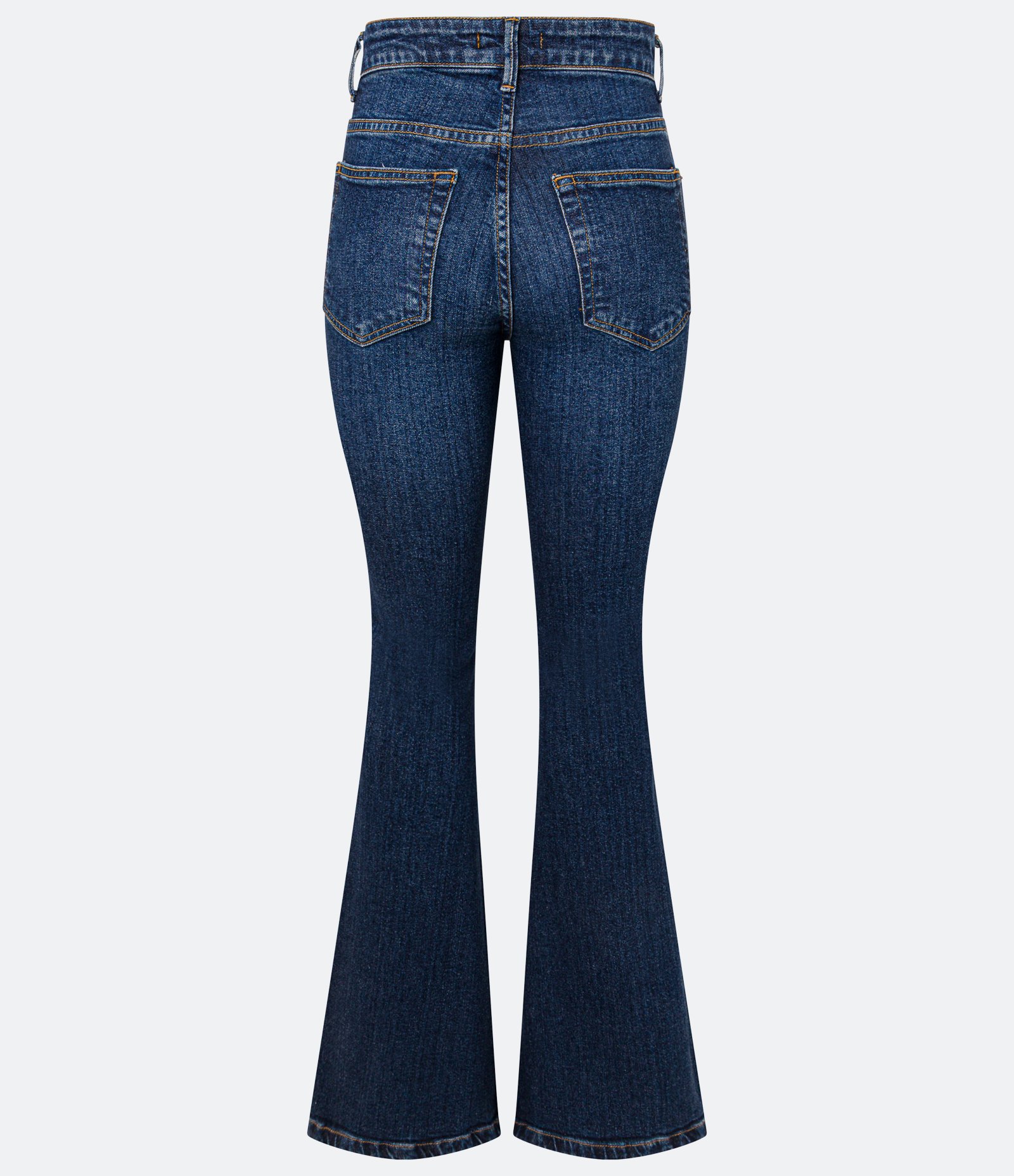 Calça Flare em Jeans com Lateral Transpassada Azul 6