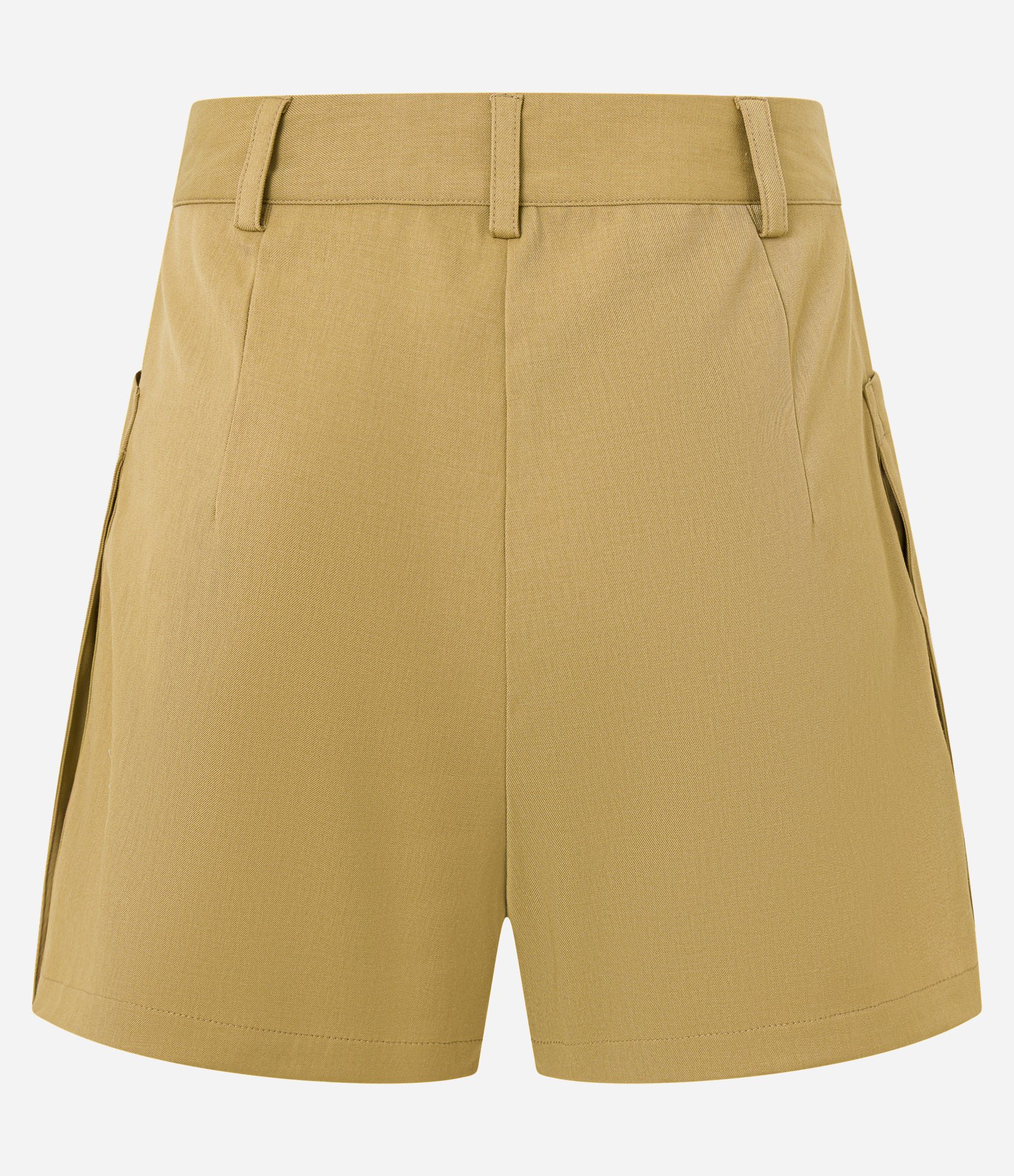 Bermuda Curta em Sarja com Bolso Fole Bege 7