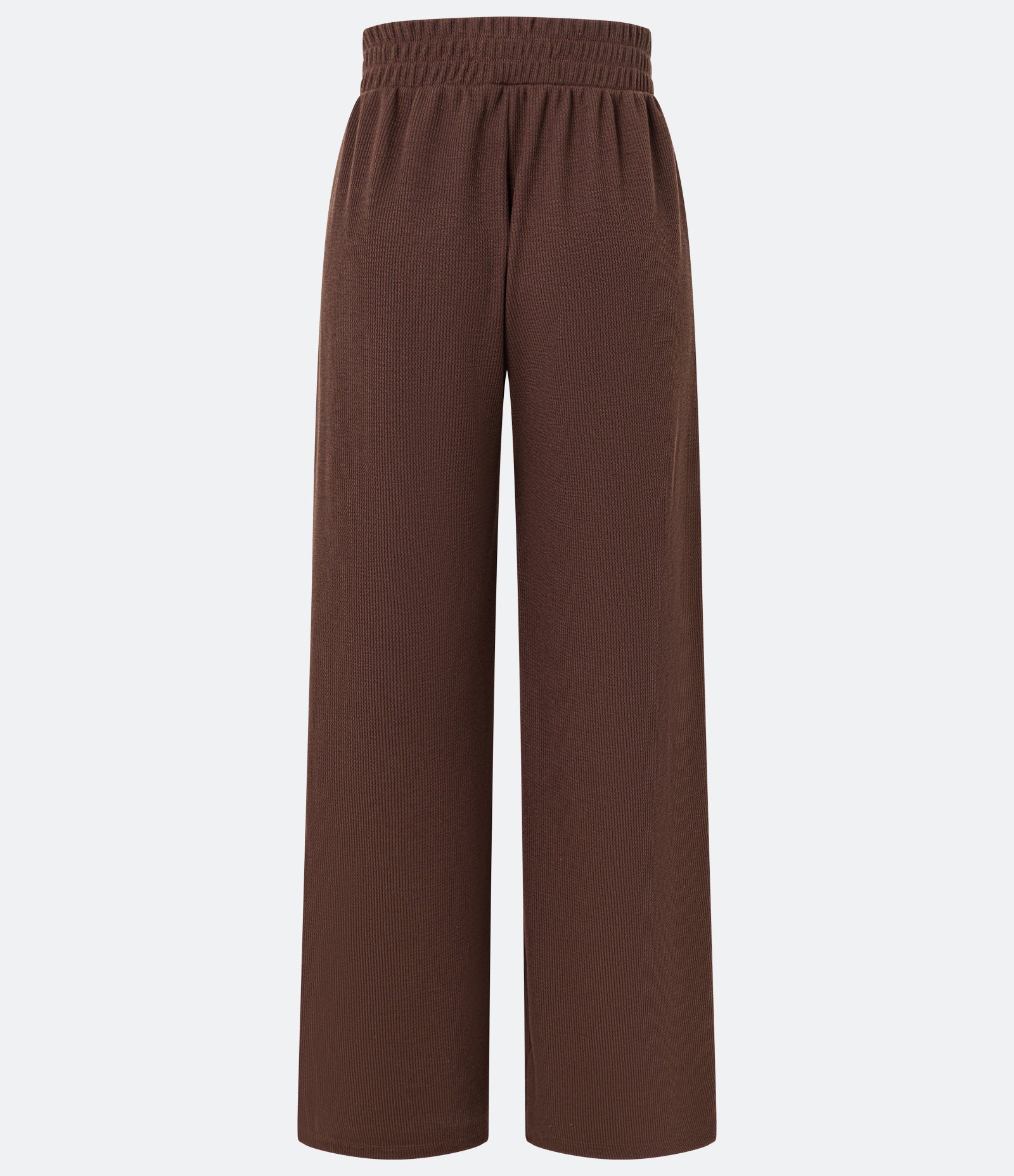 Calça Reta em Ribana Texturizada Marrom Escuro 6