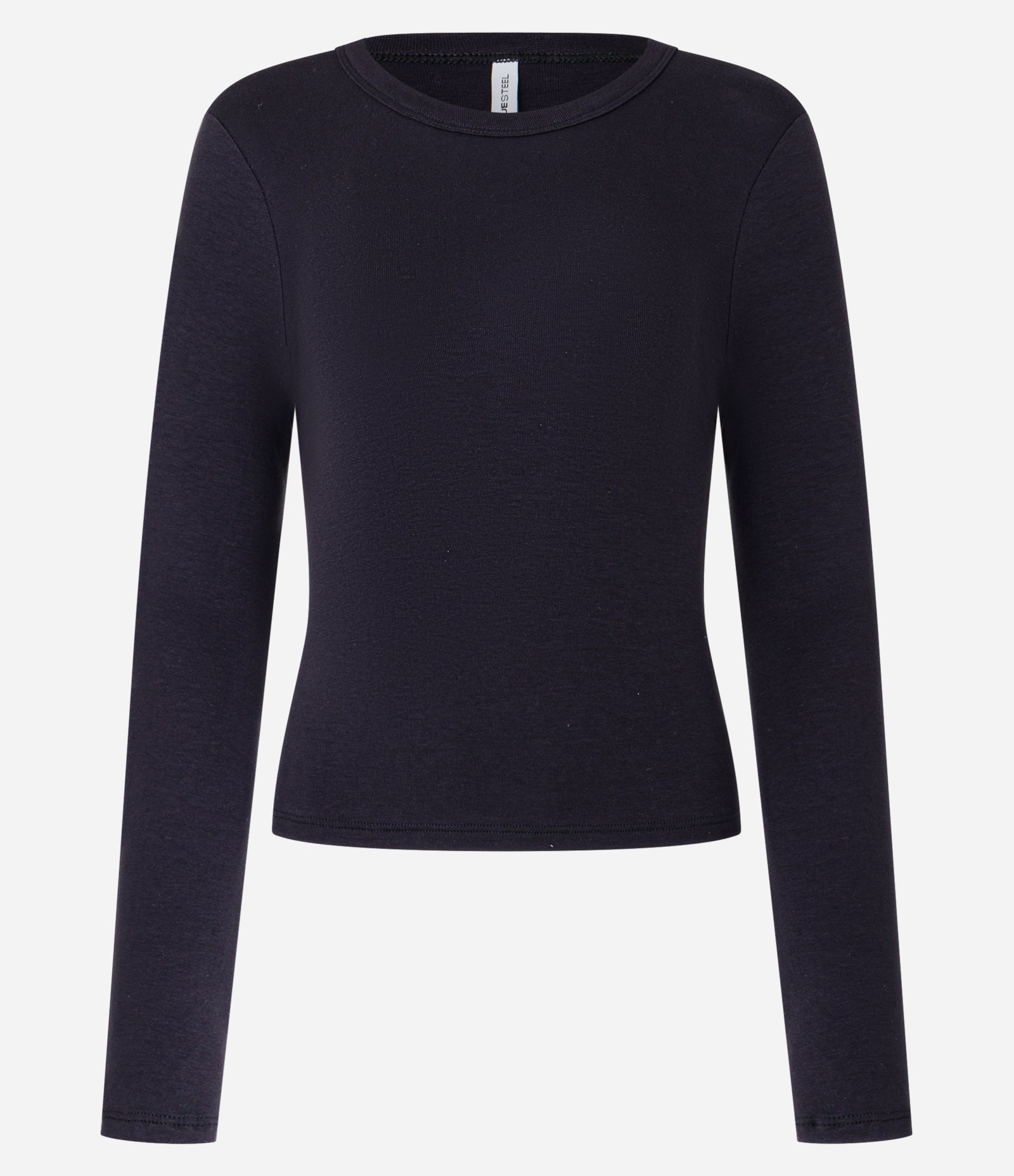 Blusa em Ribana com Gola Redonda Preto 5