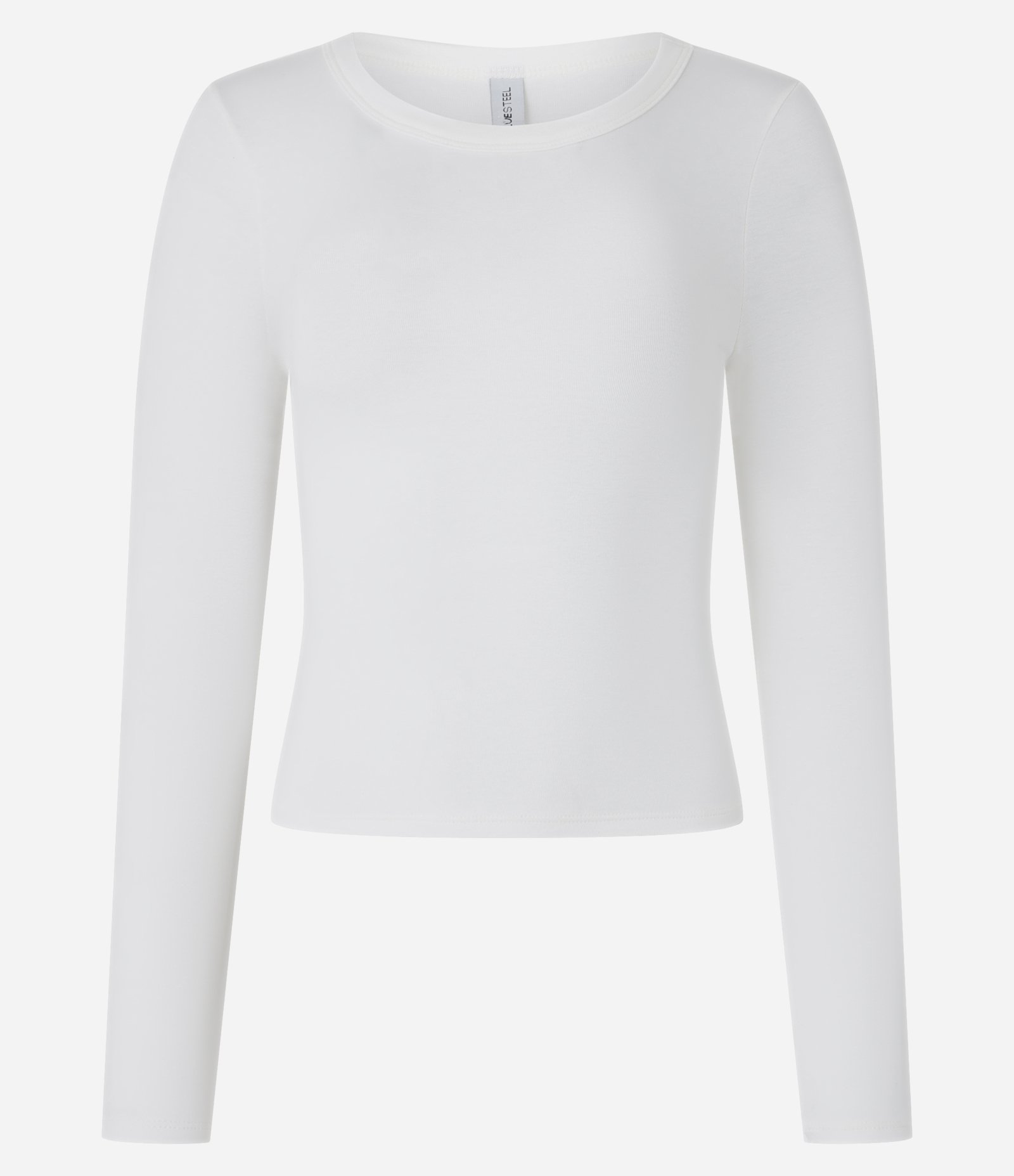 Blusa em Ribana com Gola Redonda Branco Neve 4