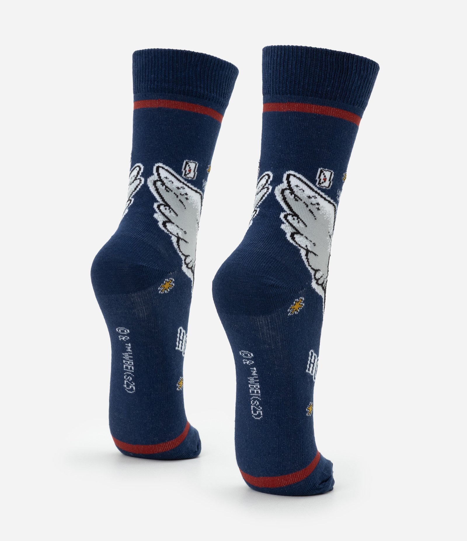 Meia Cano Alto em Algodão com Estampa Coruja Edwiges Harry Potter Azul 3