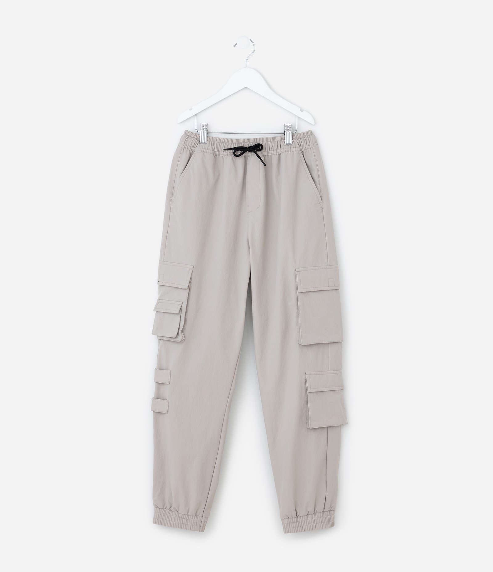 Calça Infantil em Microfibra com Bolsos e Velcro - Tam 5 a 14 Anos Cinza 1