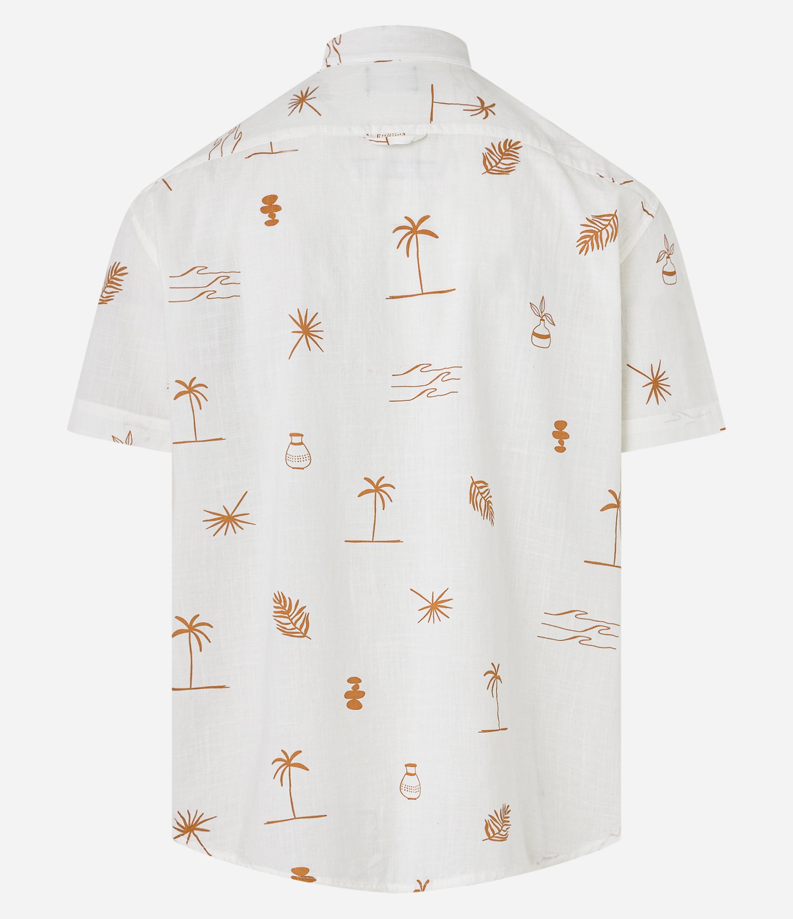 Camisa Relaxed em Tricoline com Estampa de Mini Ícones Tropicais Off White 6