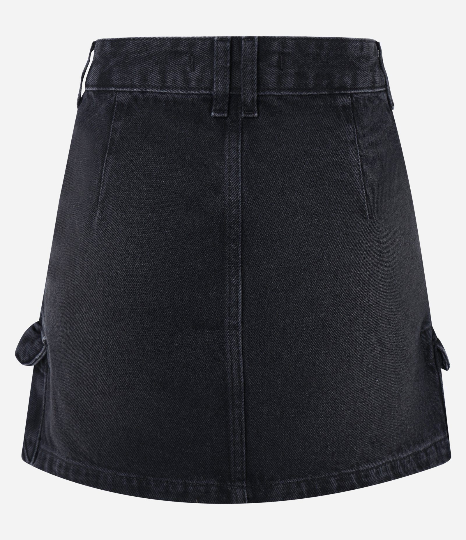 Saia Curta em Jeans com Bolso Cargo Preto 6