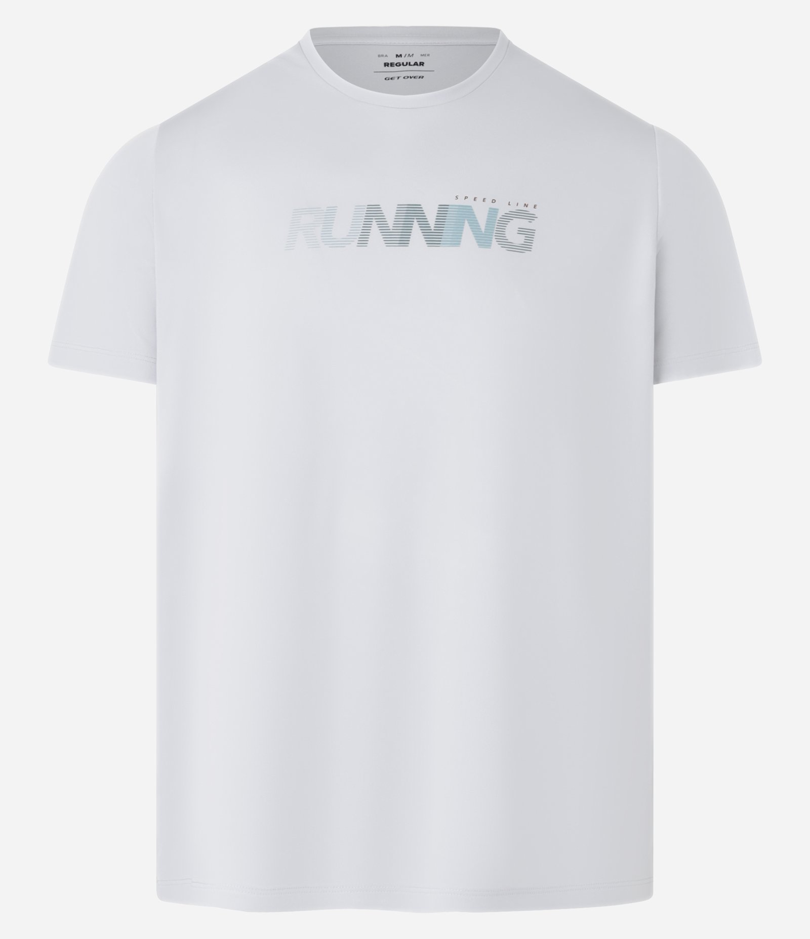 Camiseta Esportiva em Tecnologia Dry com Estampa Running Refletiva Branco 4