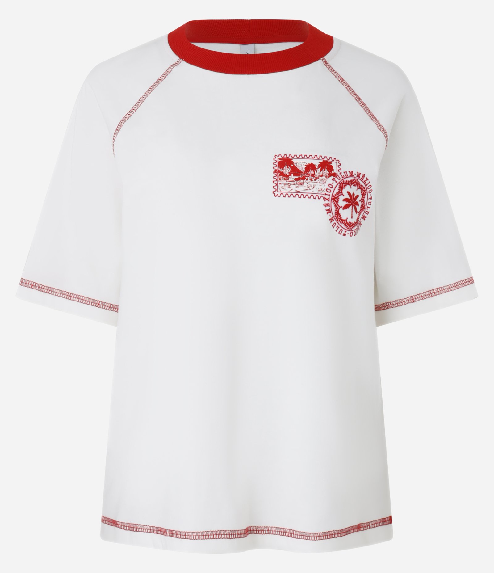 Camiseta em Malha de Algodão com Estampa Vacation Branco Neve 5