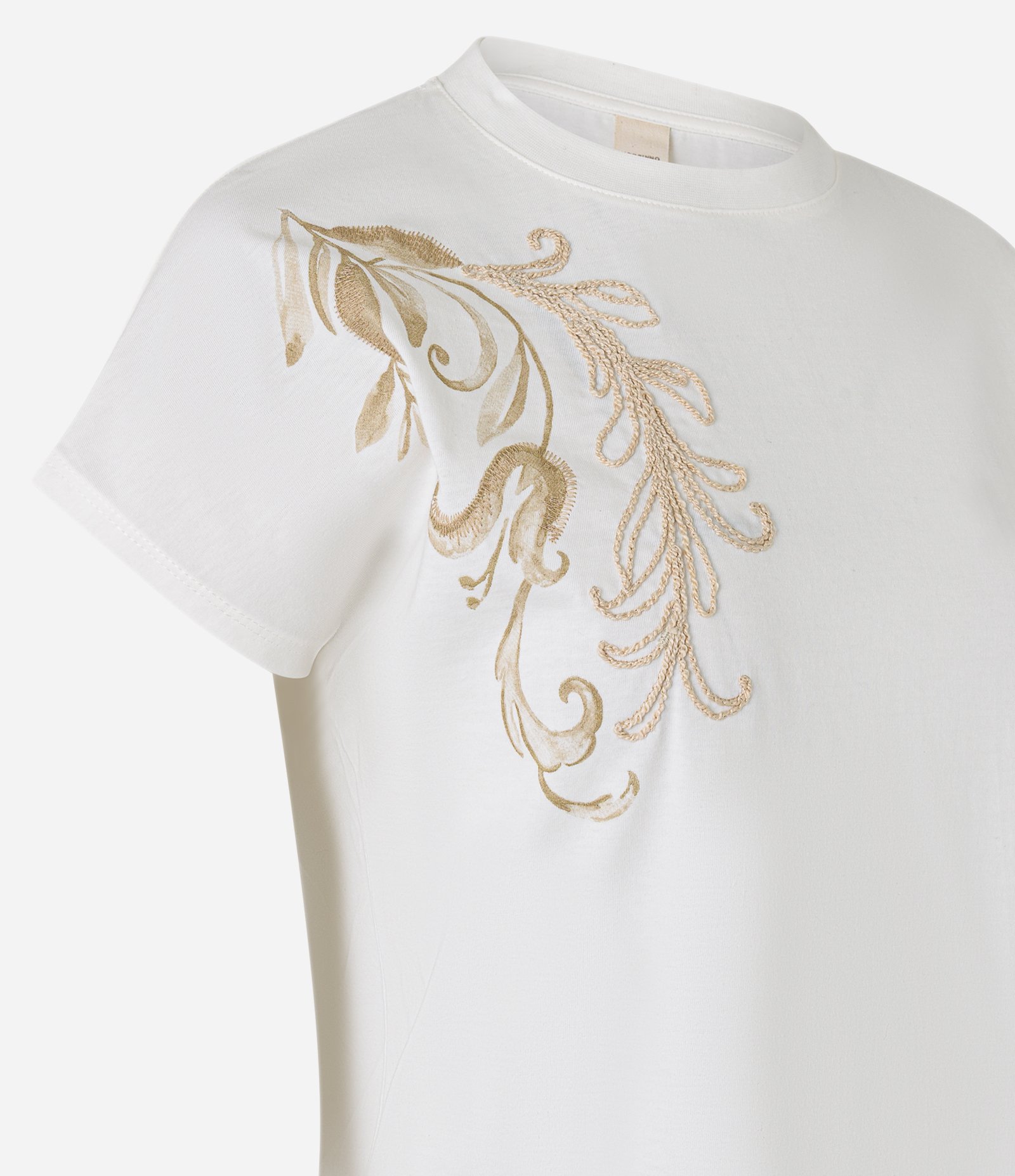 Blusa em Algodão com Estampa e Bordado Floral com Folhagem Branco 5