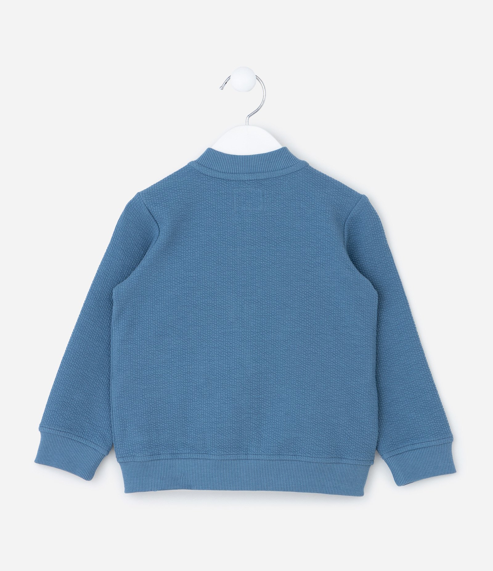 Jaqueta Bomber Infantil Texturizada - Tam 1 a 6 Anos Azul 2