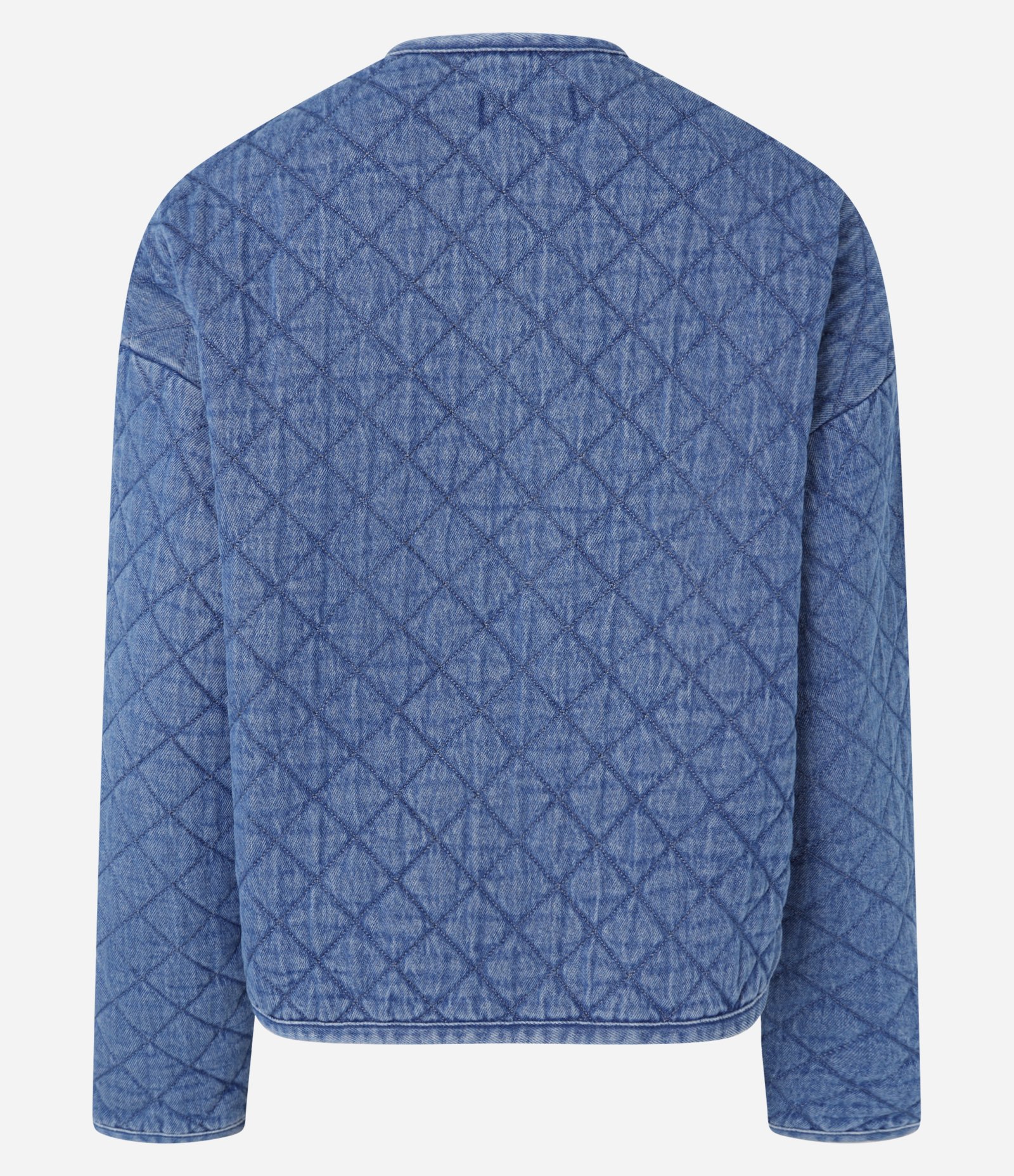 Jaqueta Bomber em Jeans Matelasse com Bolsos Embutidos Azul 6