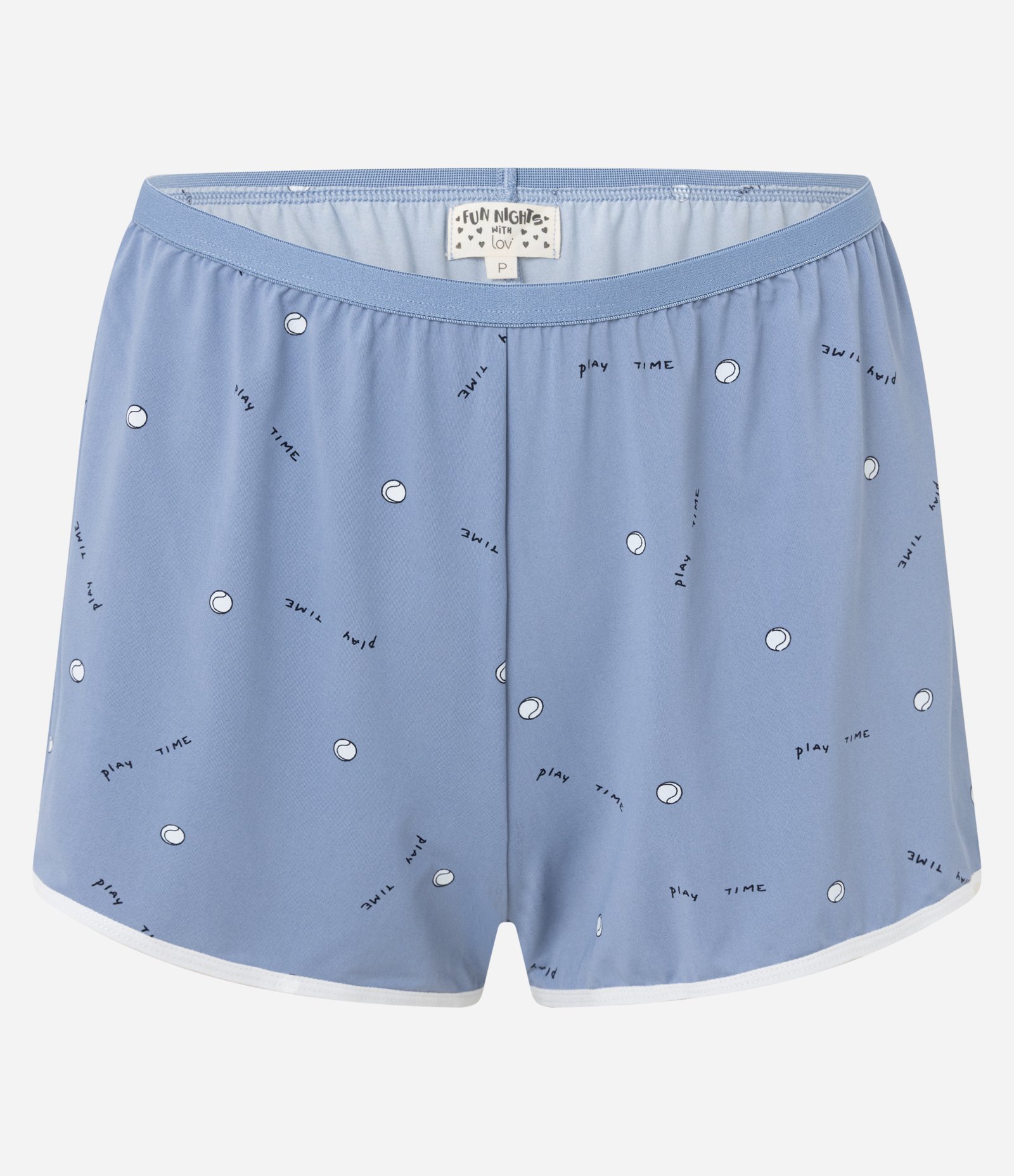 Pijama Short Doll em Microfibra com Estampa Bolinha de Beisebol e Alcinha Azul 6