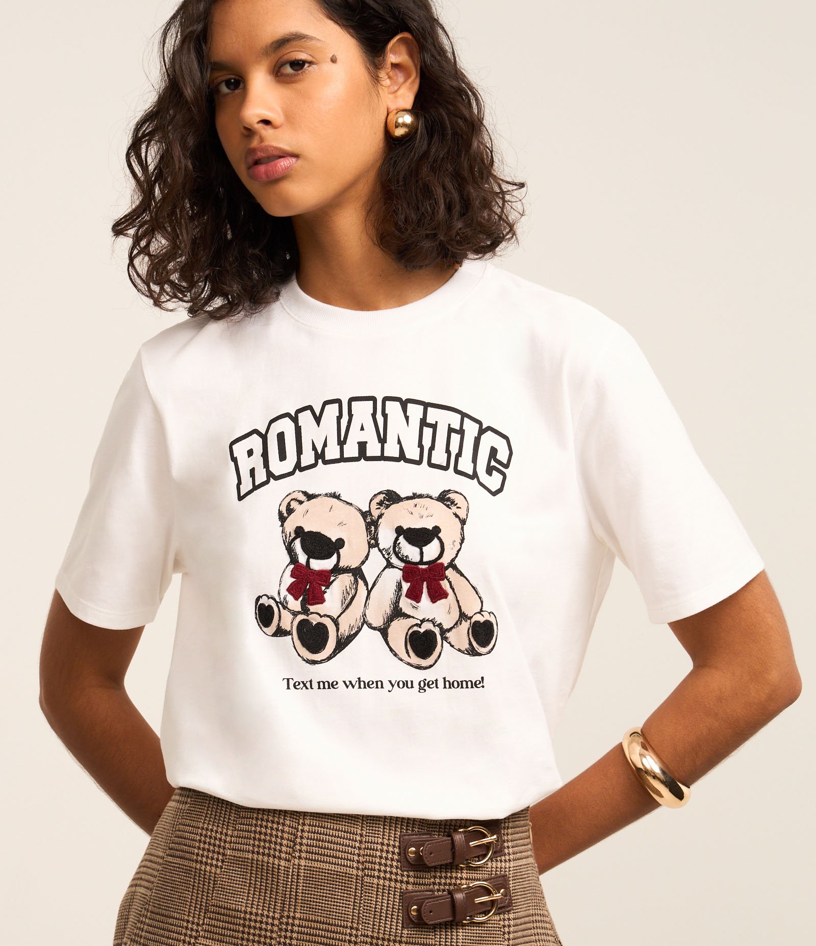 Camiseta em Algodão com Estampa Romantic Bears Branco 2
