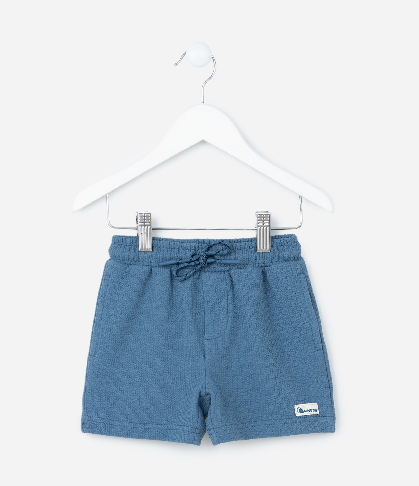 Bermuda Infantil Texturizada com Bolsos - Tam 1 a 6 Anos Azul 1