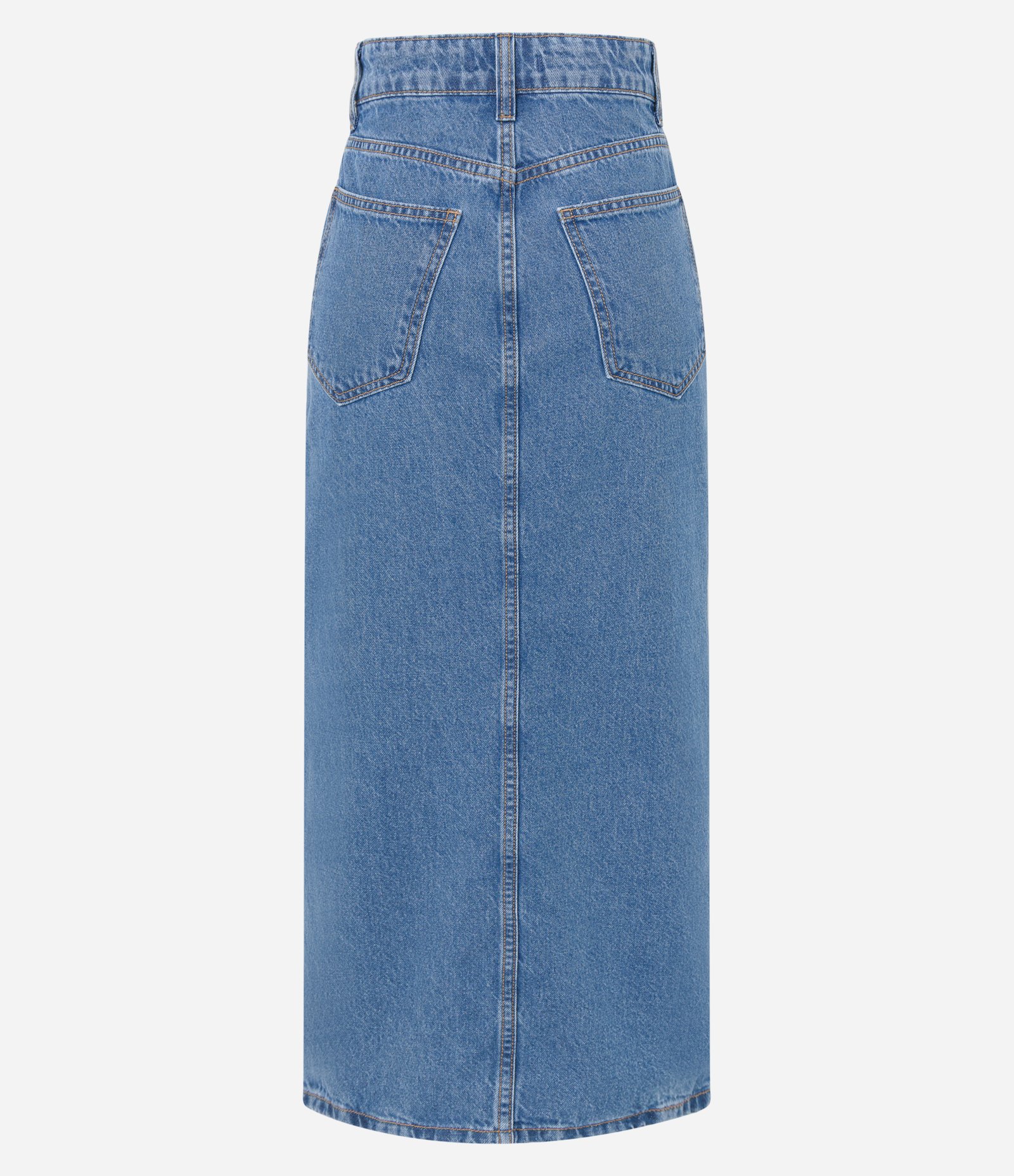 Saia New Midi Jeans com Fenda Frontal 6