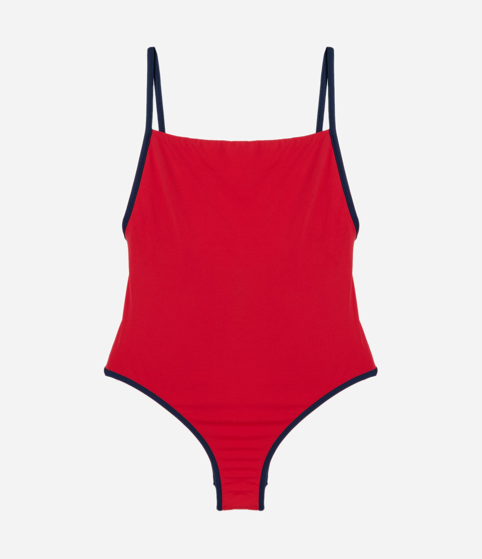 Maiô de Alcinha em Microfibra com Viés Contrastante Vermelho 7