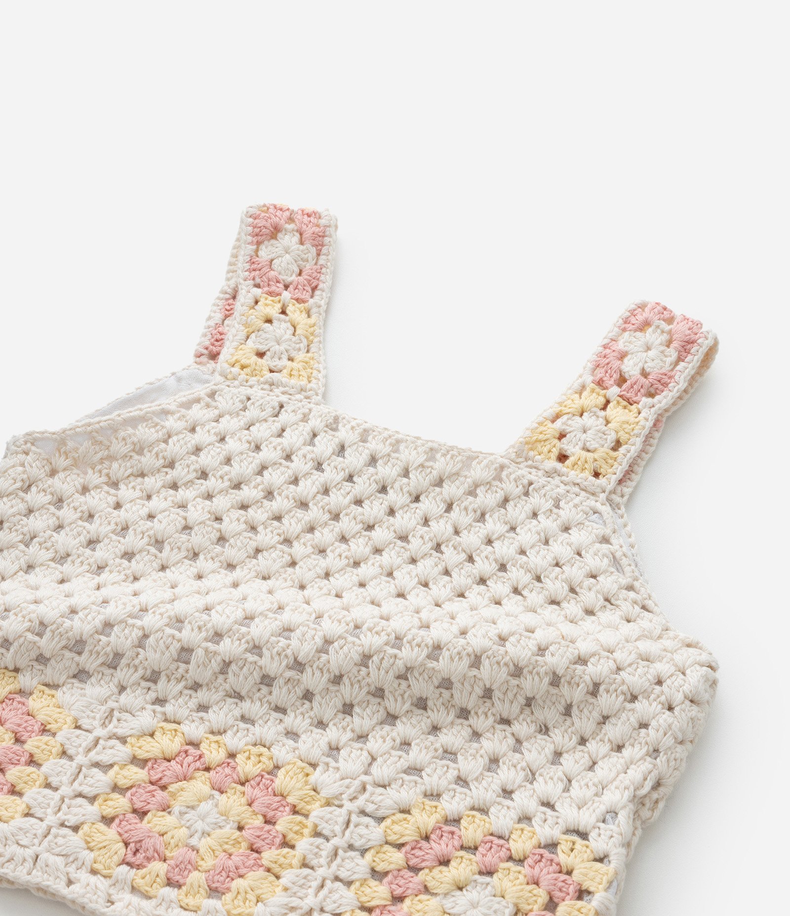 Blusa Infantil com Efeito Crochê e Flores - Tam 1 A 5 Anos Bege 7