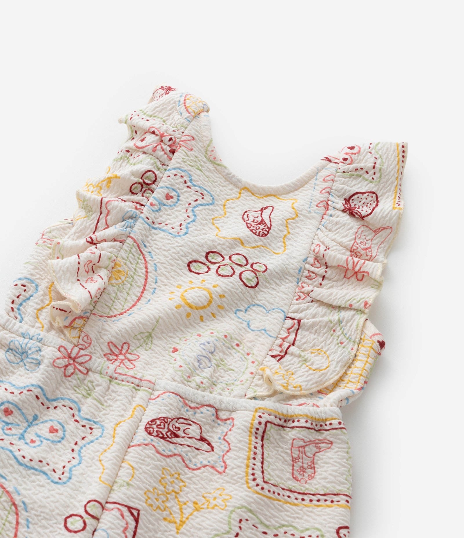 Macacão Infantil Texturizado com Babadinhos - Tam 1 a 6 Anos Bege 6