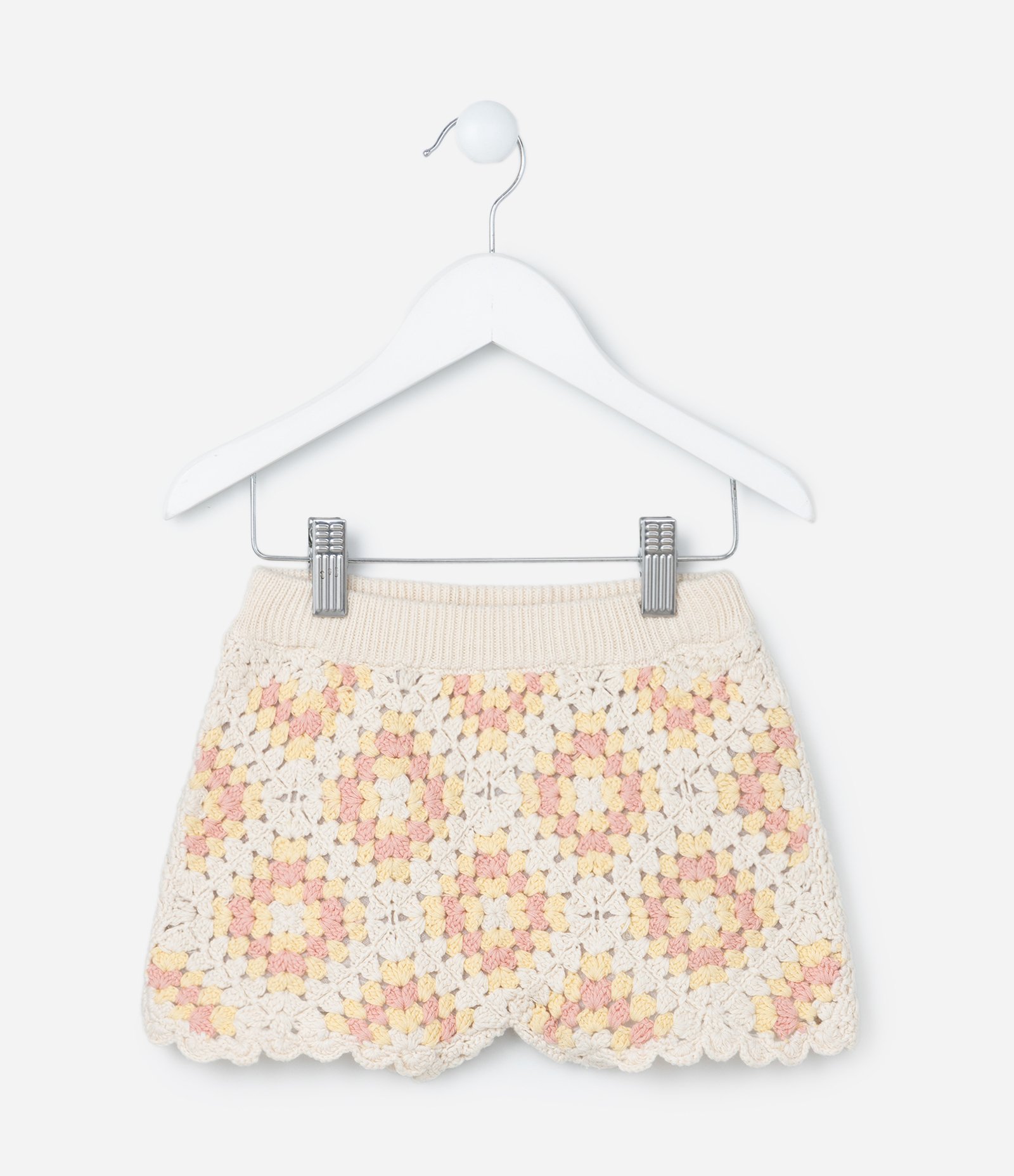 Short Infantil com Efeito Crochê - Tam 1 A 5 Anos Bege 1