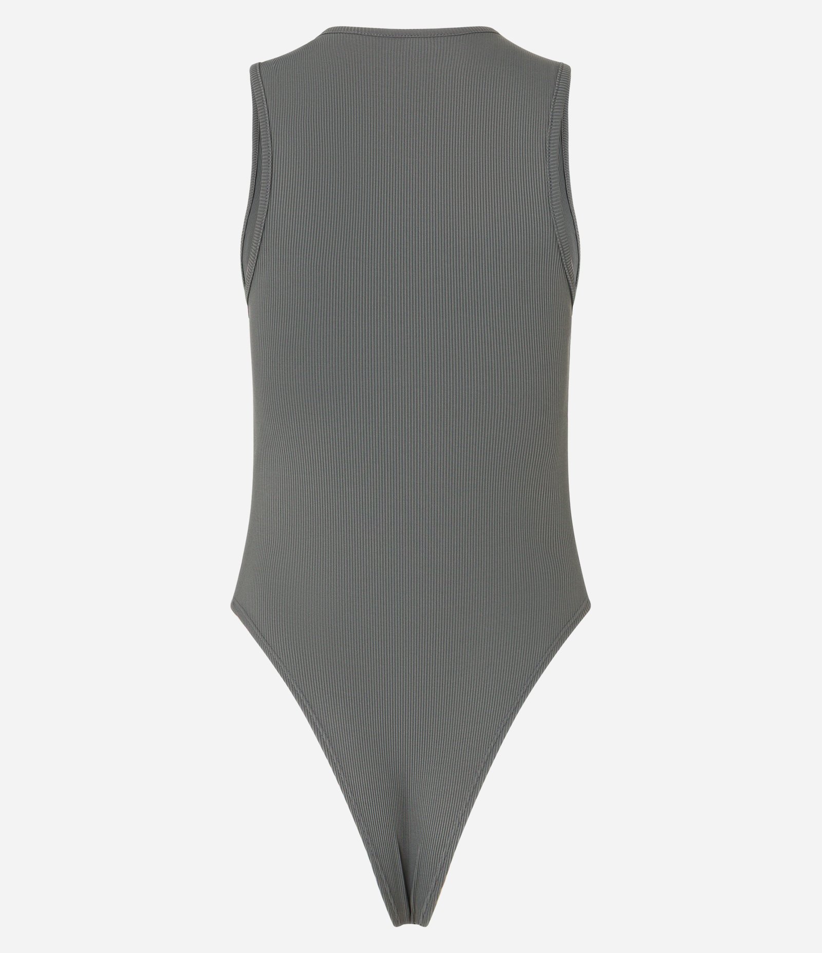 Body sem Manga em Ribana de Poliamida Cinza 7