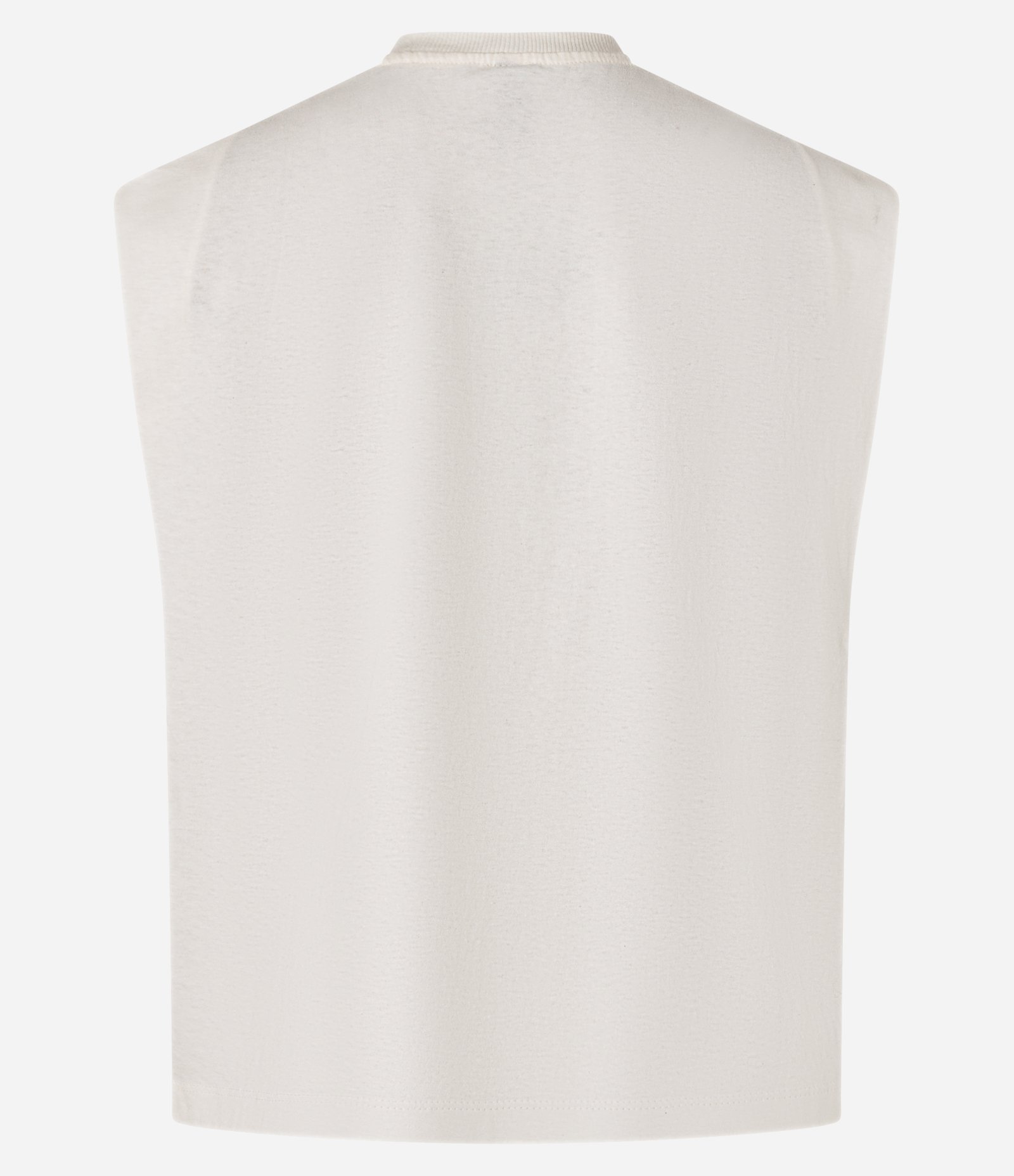 Blusa sem Manga em Algodão com Detalhe Franzido no Ombro Off White 5