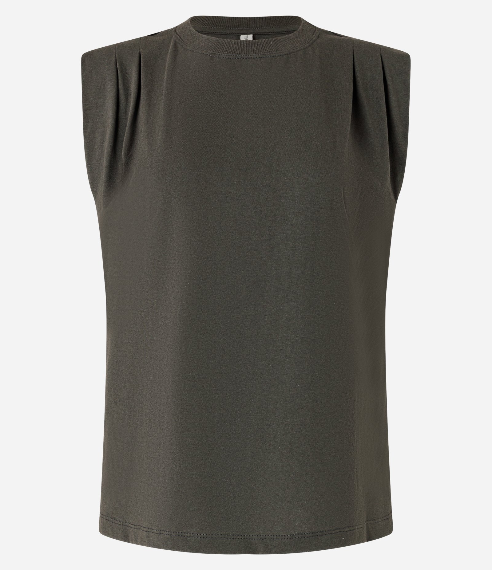 Blusa sem Manga em Algodão com Detalhe Franzido no Ombro Verde 4