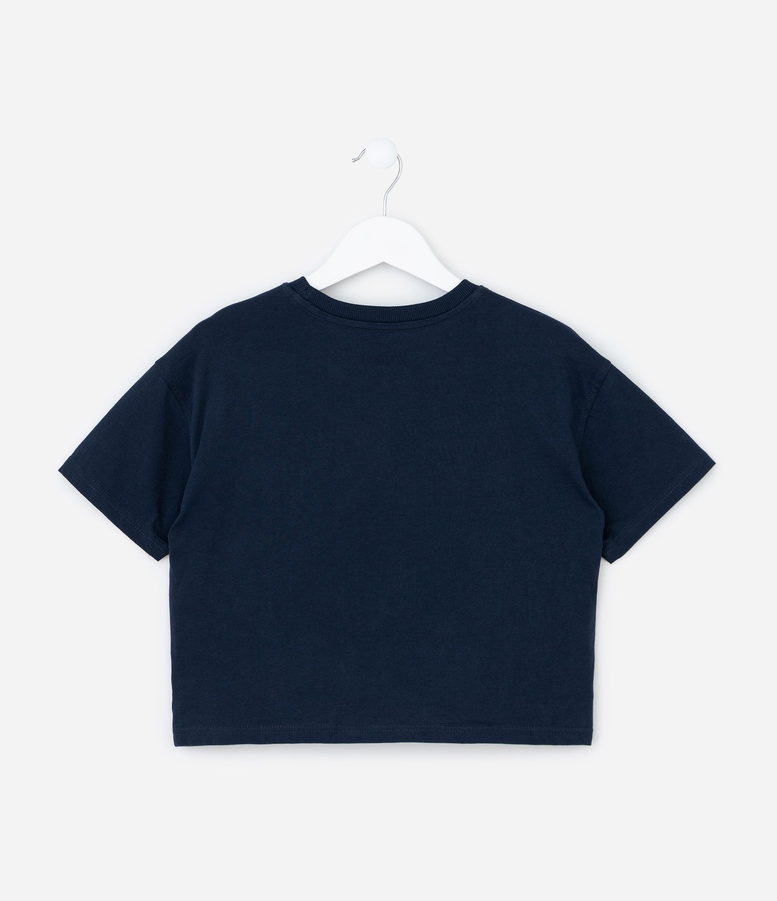 Camiseta Curta Infantil com Bordado do Stitch - Tam 5 a 14 Anos Azul 3