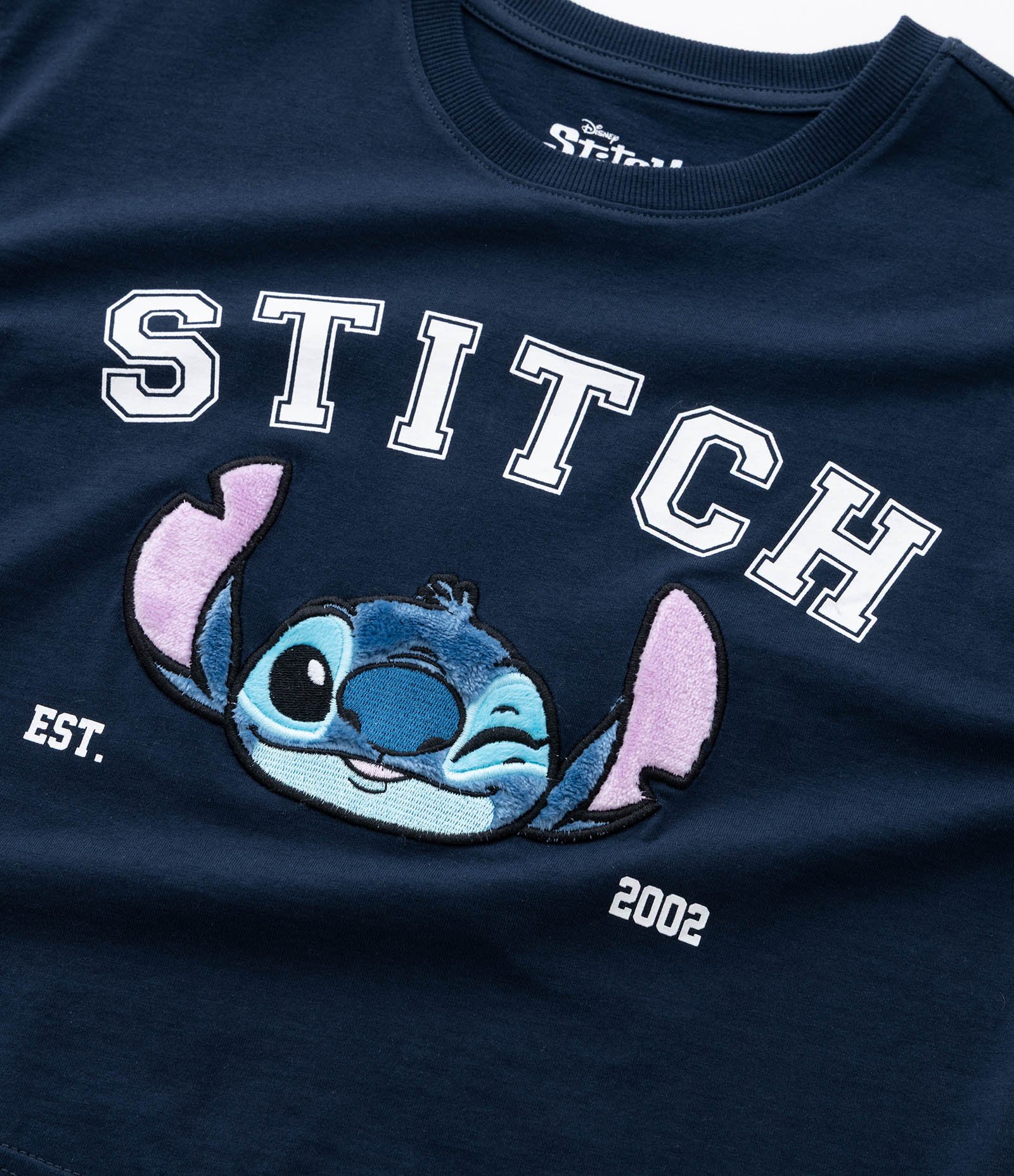 Camiseta Curta Infantil com Bordado do Stitch - Tam 5 a 14 Anos Azul 7