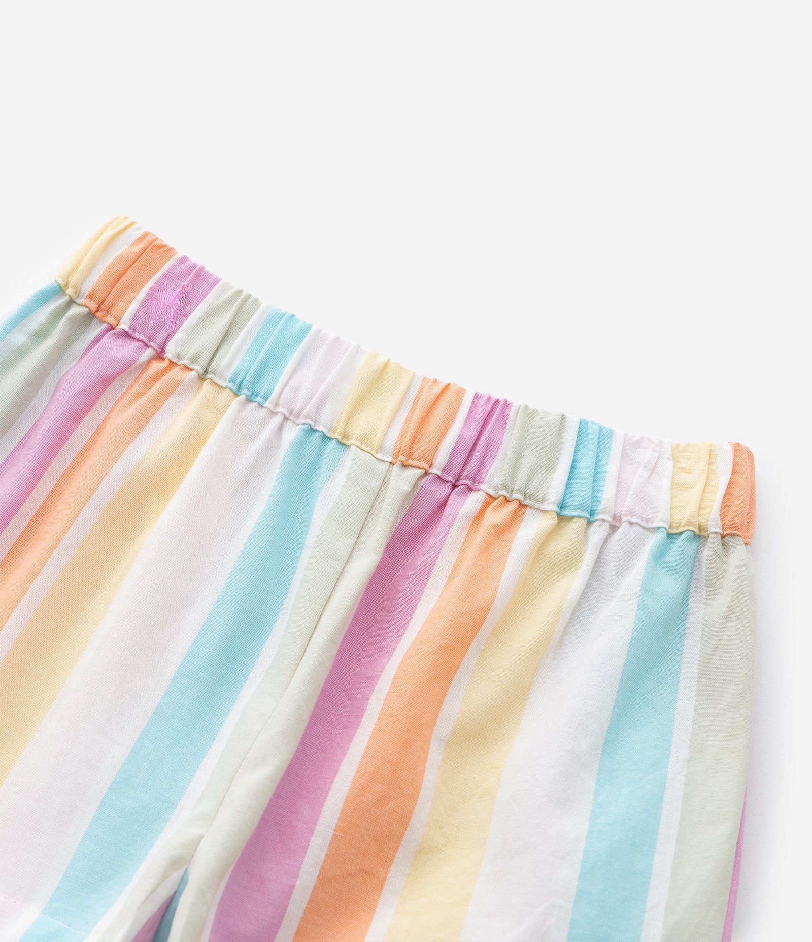 Conjunto Infantil de Listras com Aplicações de Crochê na Blusa - Tam 1 a 5 Anos Multicores 9