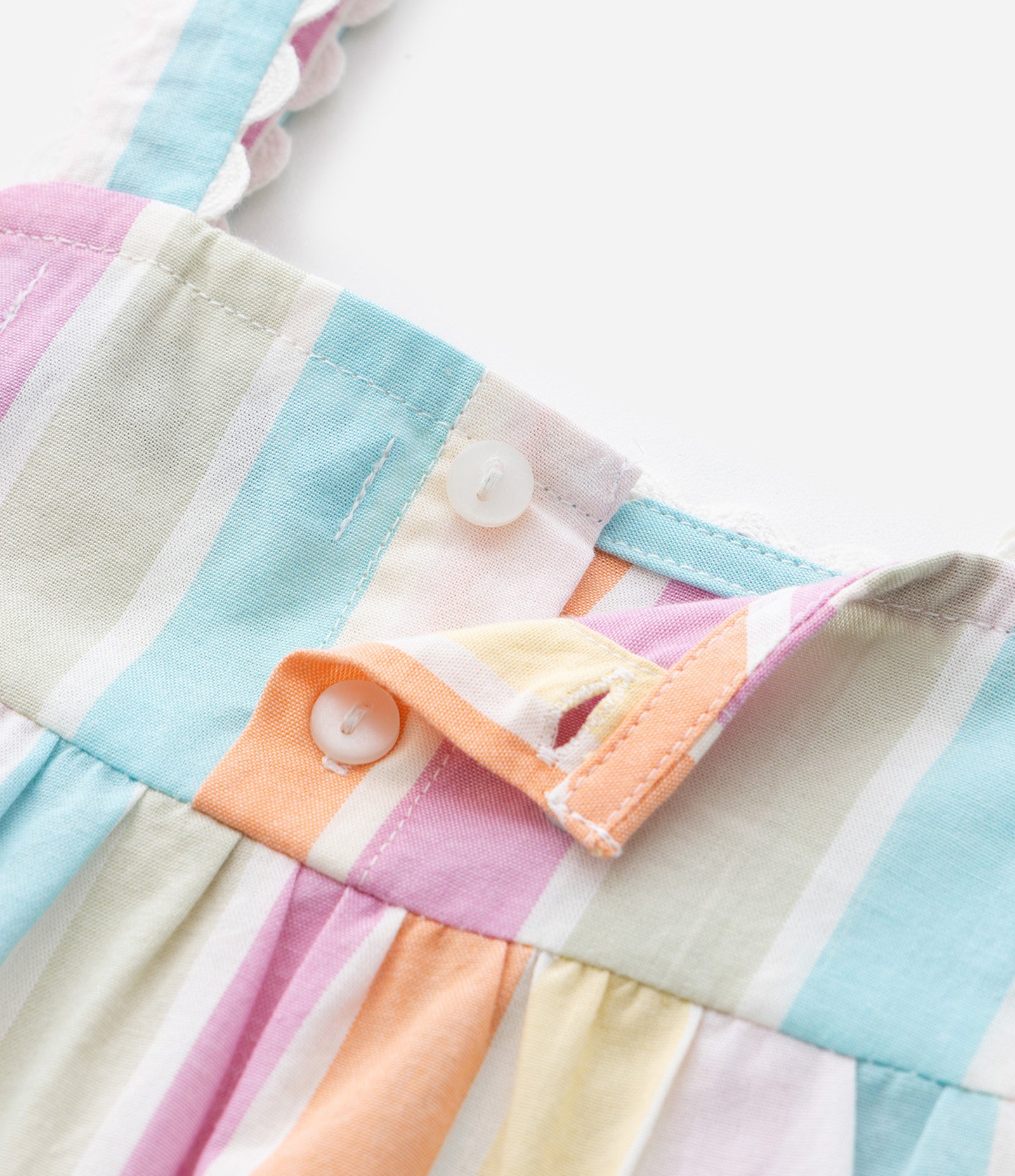 Conjunto Infantil de Listras com Aplicações de Crochê na Blusa - Tam 1 a 5 Anos Multicores 8