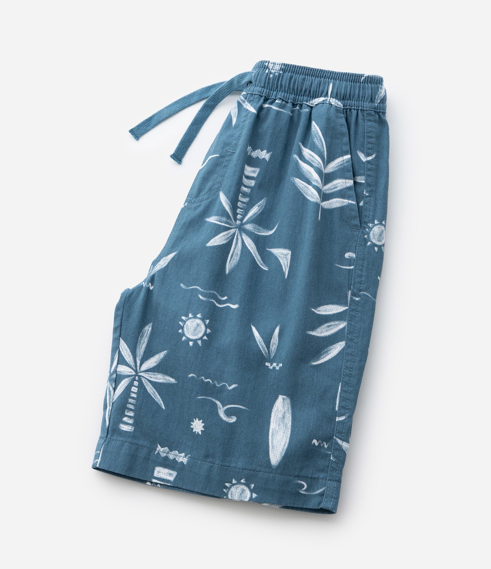 Bermuda Infantil em Sarja com Estampa Tropical - Tam 5 a 14 Anos Azul 5