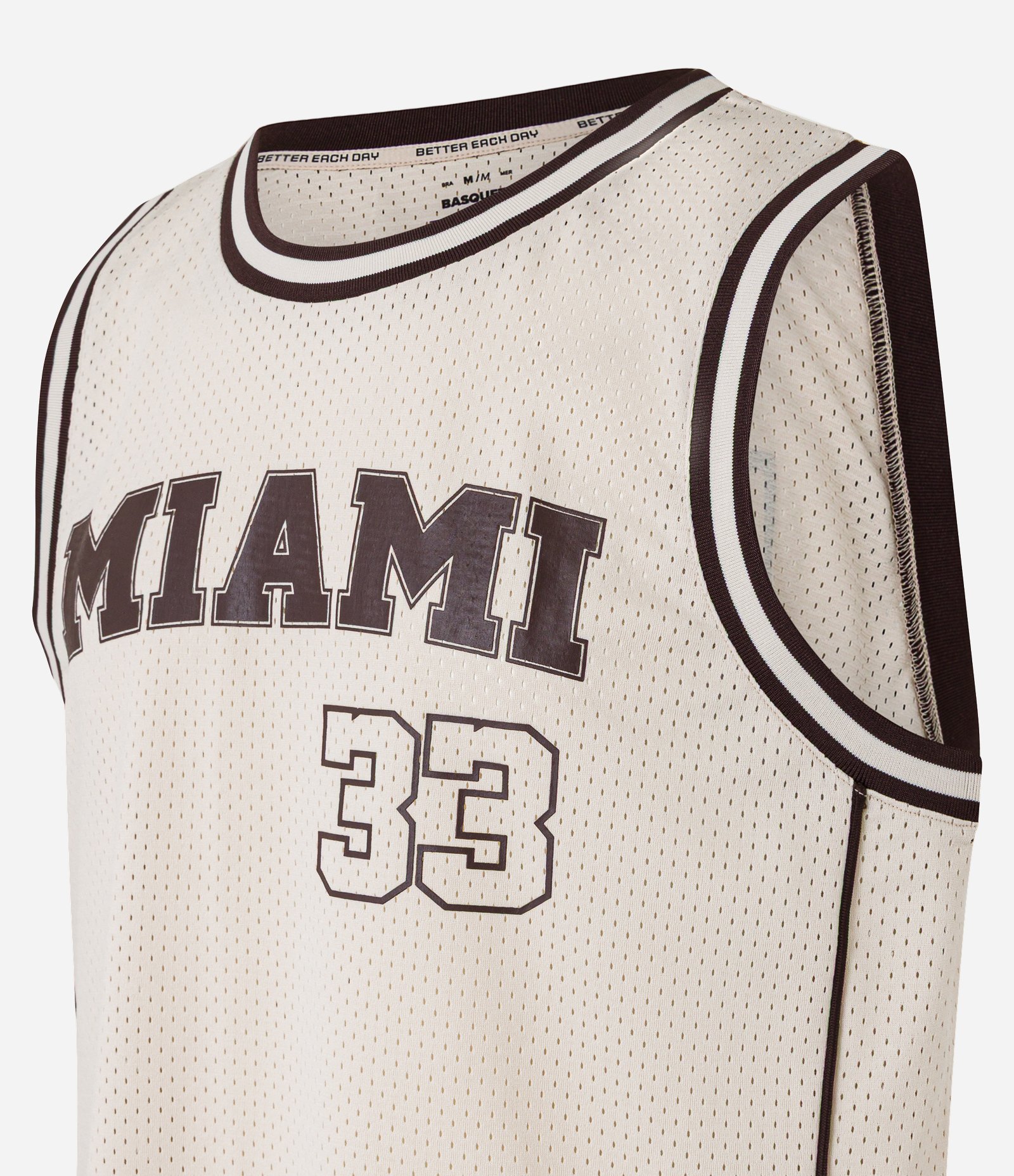 Regata Esportiva de Basquete com Tecnologia Dry e Estampa Lettering Miami Bege 9