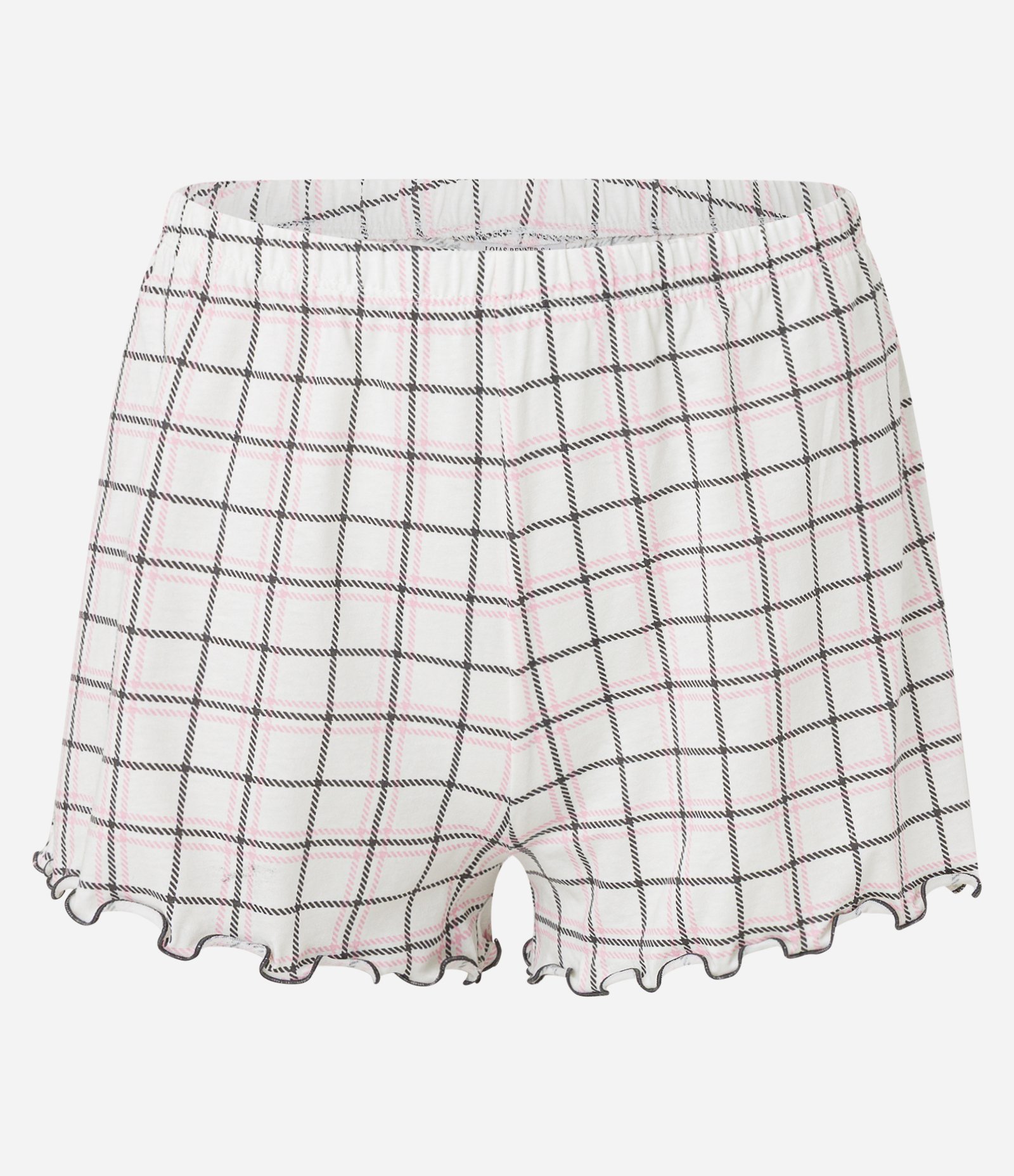 Pijama Short Doll em Algodão com Estampa Doguinho e Short Xadrez Rosa 6