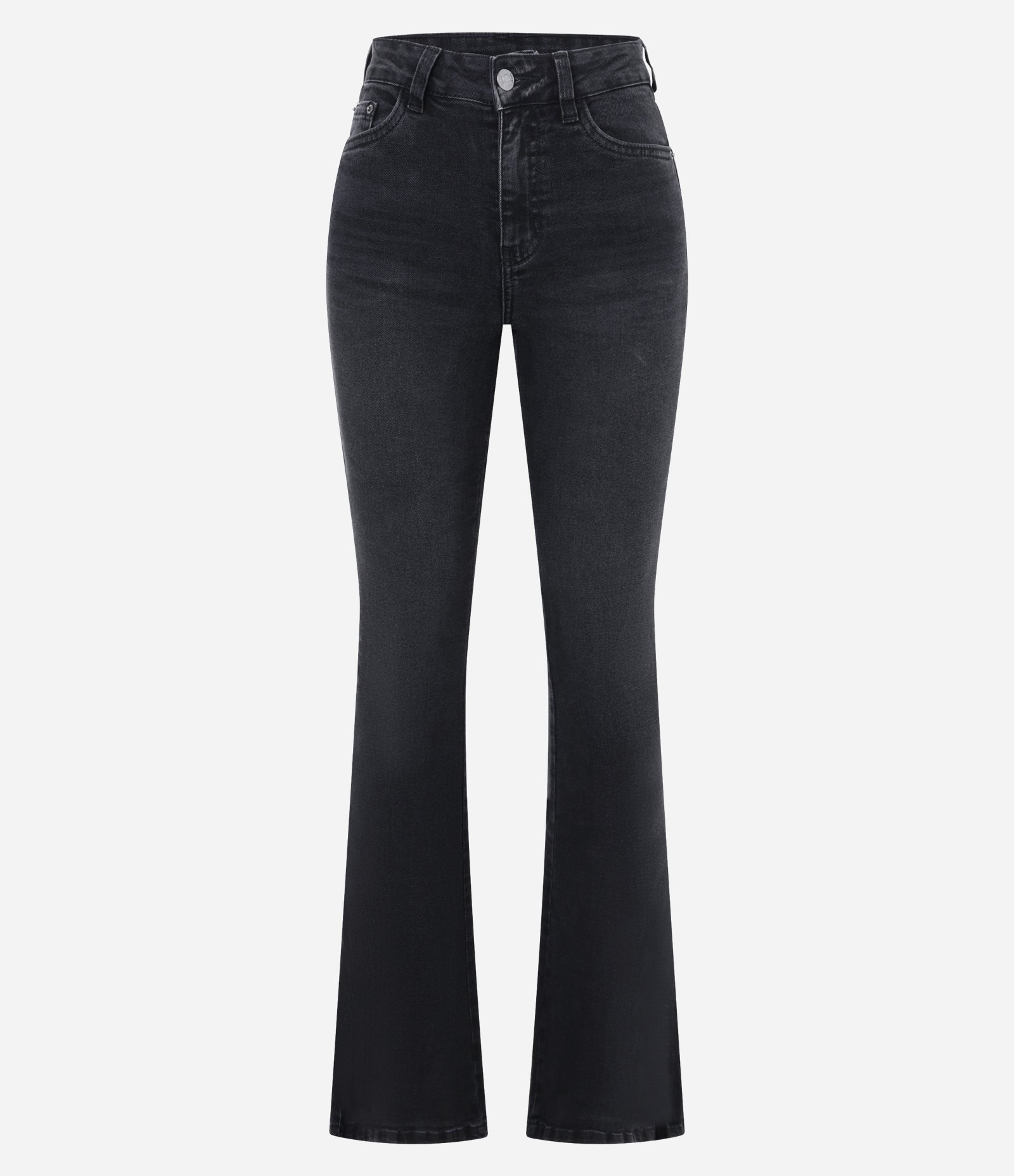 Calça Boot Cut em Jeans com Cintura Alta Preto 6