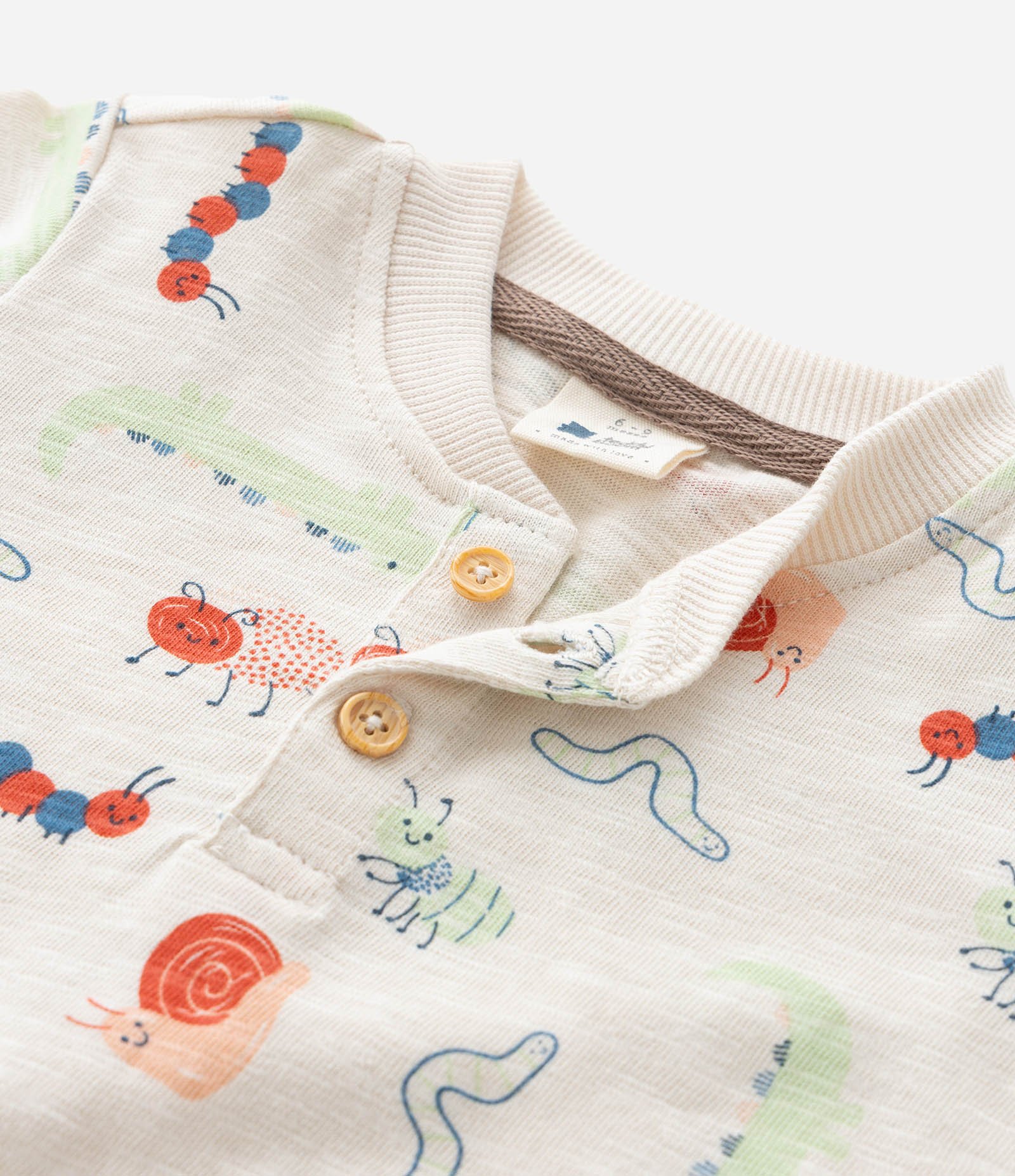 Conjunto Infantil com Estampa Bichinhos - Tam 0 a 18 meses Bege/Marrom 9