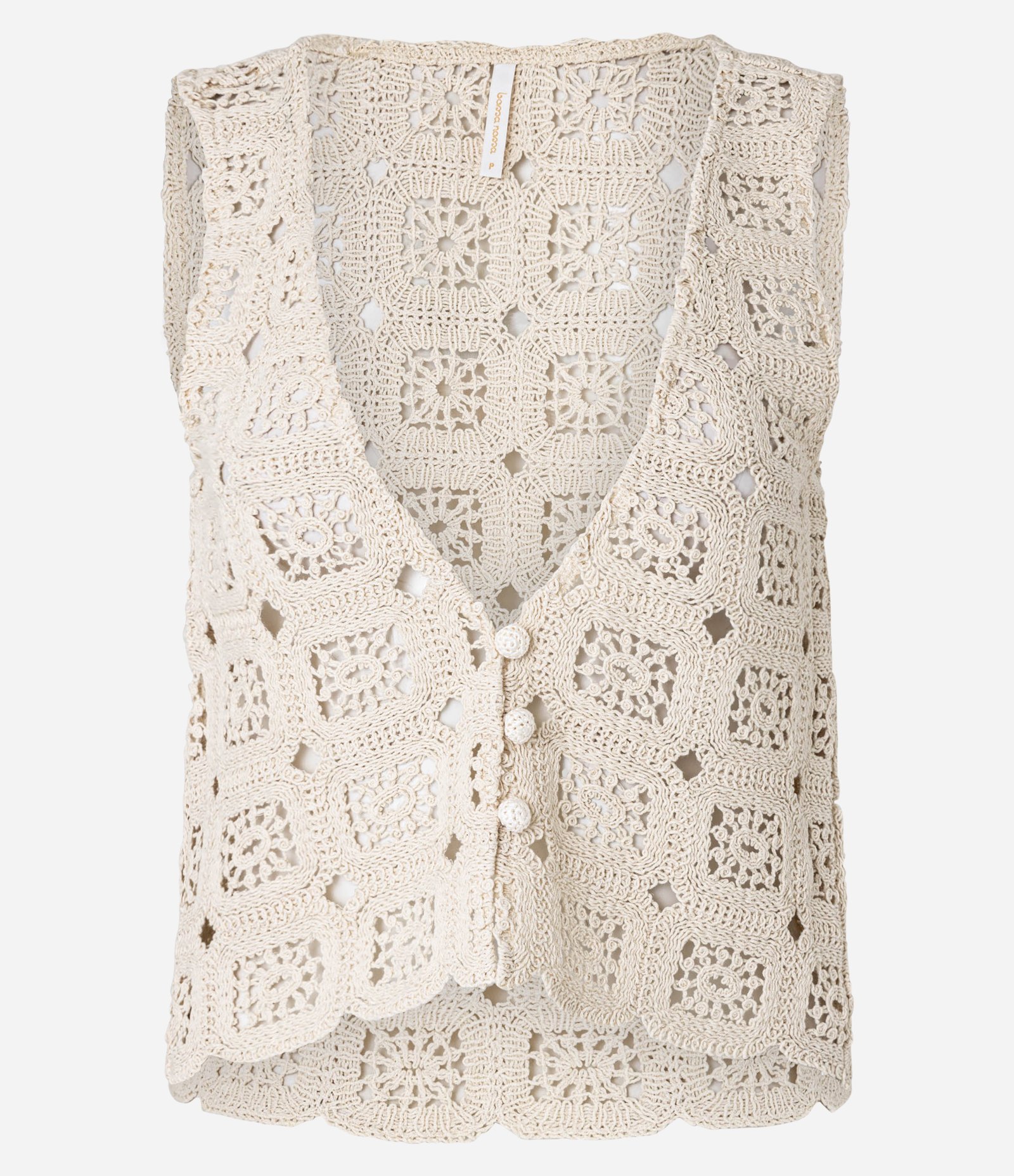 Saída de Praia Bata em Renda de Algodão com Decote V Bege 5