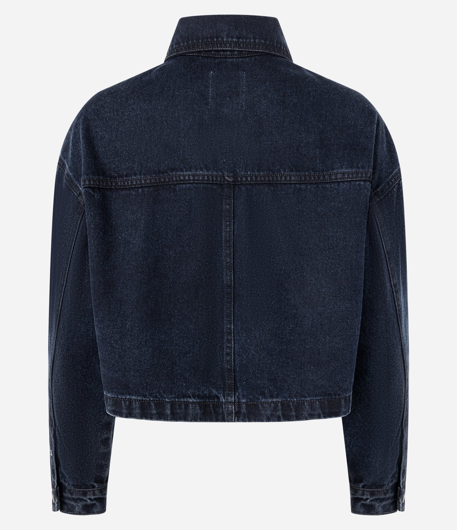 Jaqueta Curta em Jeans com Bolso Cargo Azul 2