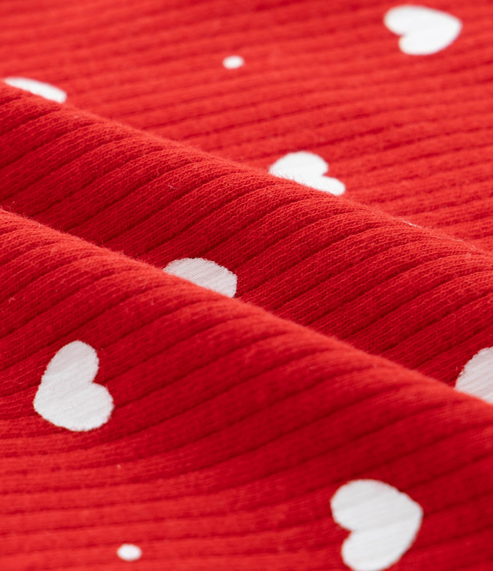 Macacão Infantil com Estampa de Corações e Canelado - Tam RN a 18 Meses Vermelho 5