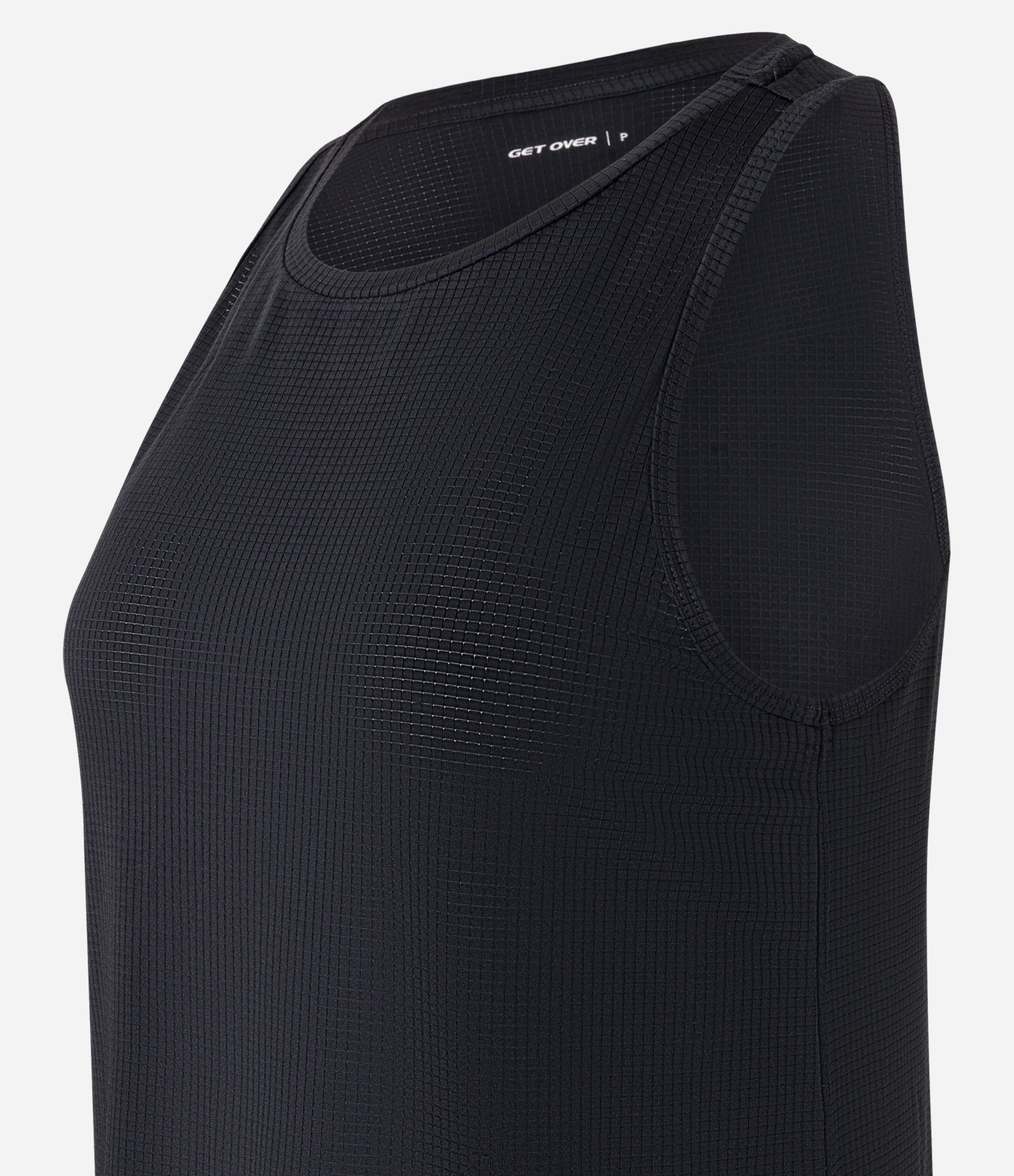 Regata Esportiva em Microfibra Texturizada e Barra Arredondada Preto 5