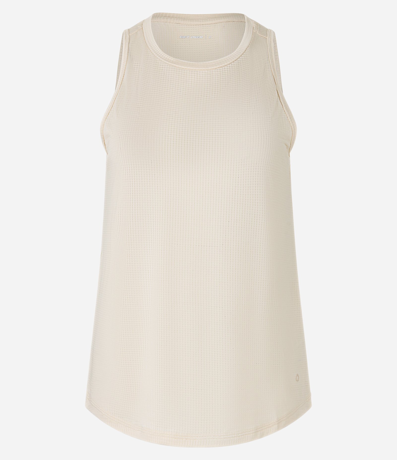 Regata Esportiva em Microfibra Texturizada e Barra Arredondada Bege 6