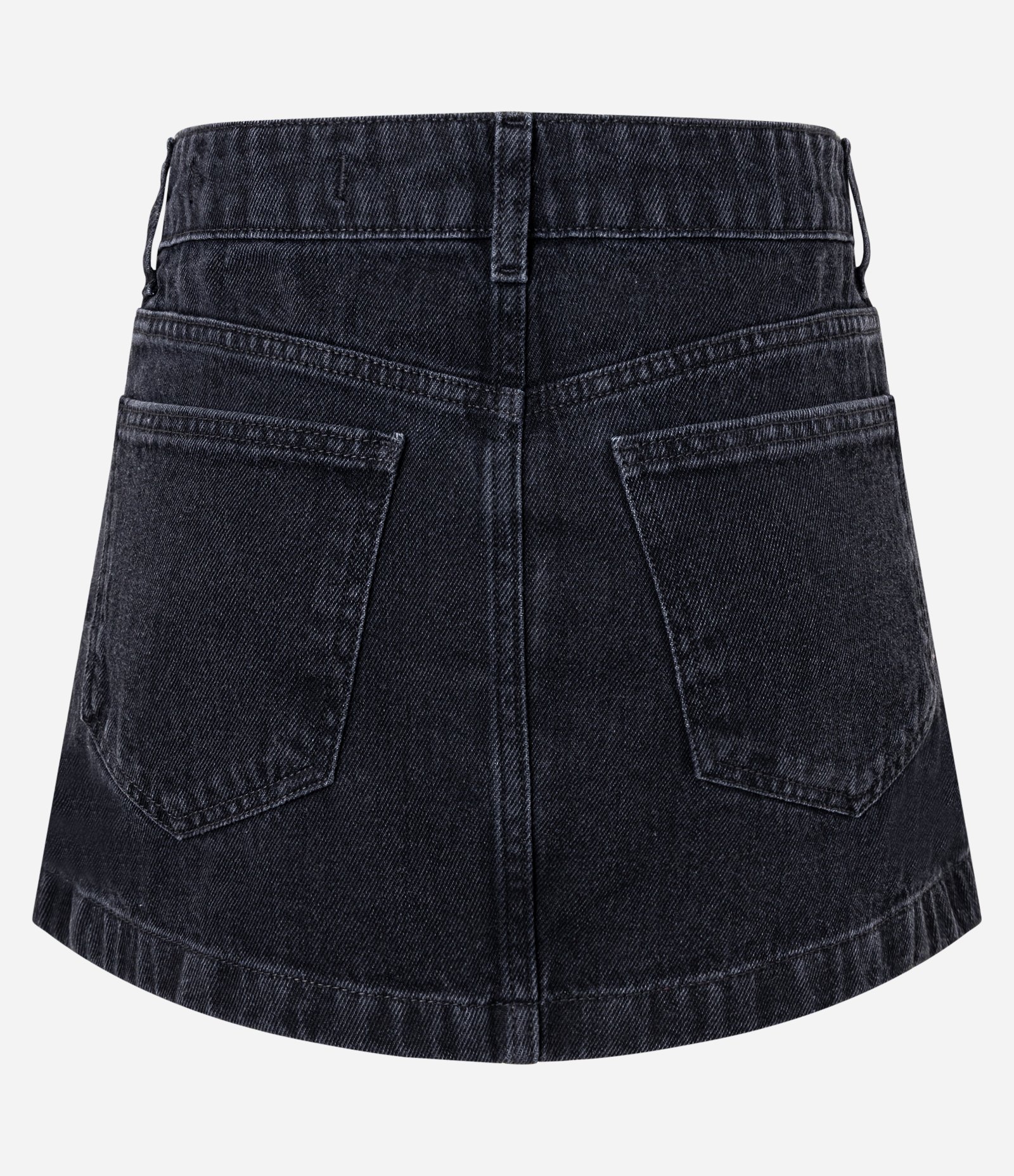 Minissaia em Jeans com Cintura Média Preto 7