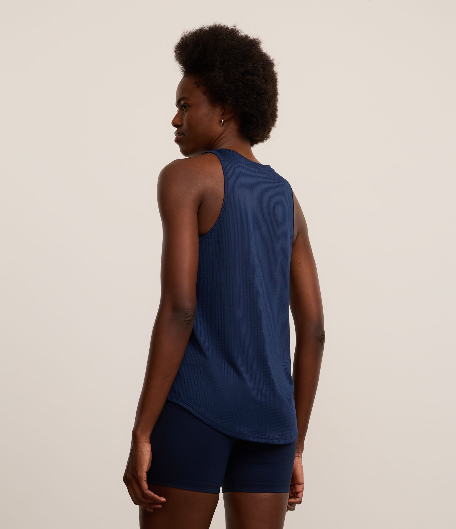 Regata Esportiva em Microfibra Texturizada e Barra Arredondada Azul 4