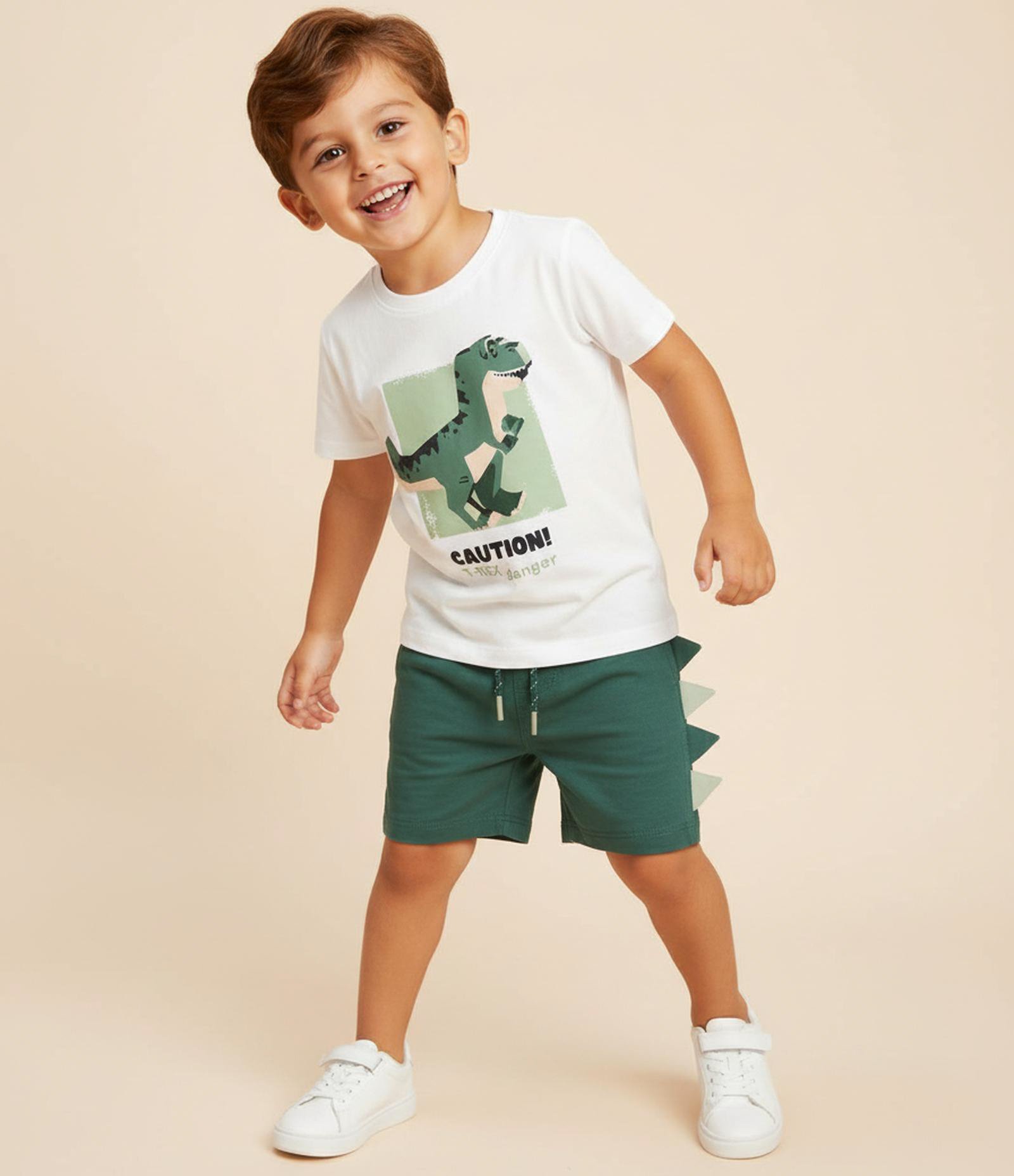 Bermuda Infantil em Microfibra com Crista Interativa - 1 a 6 Anos Verde 1