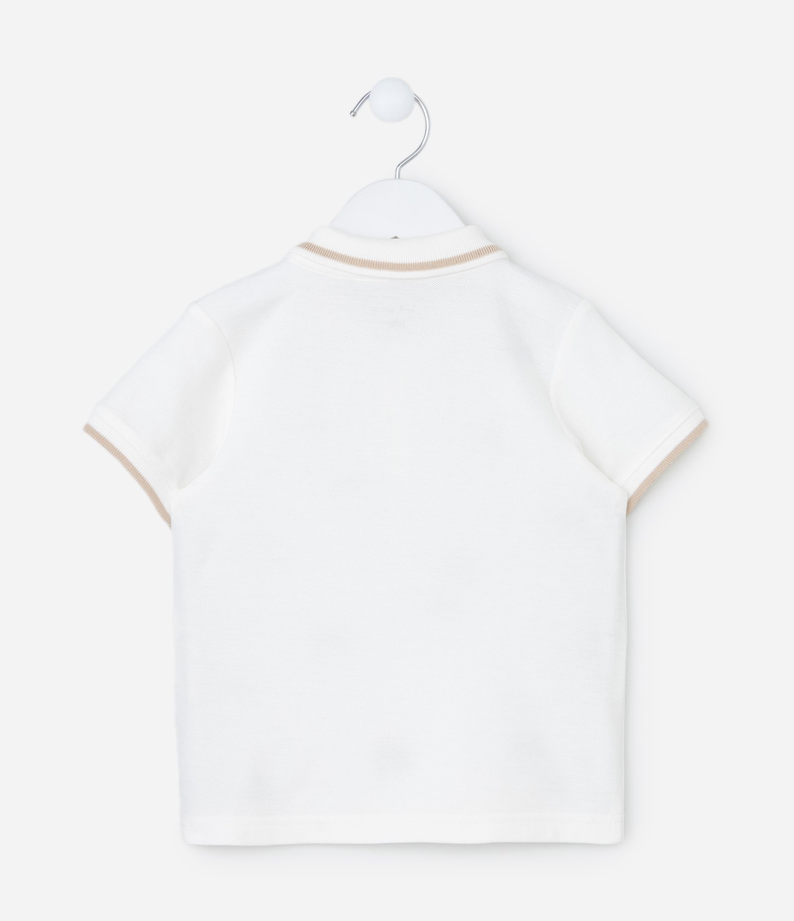 Camisa Polo Infantil com Estampa Bordada - Tam 1 A 5 Anos Branco 3