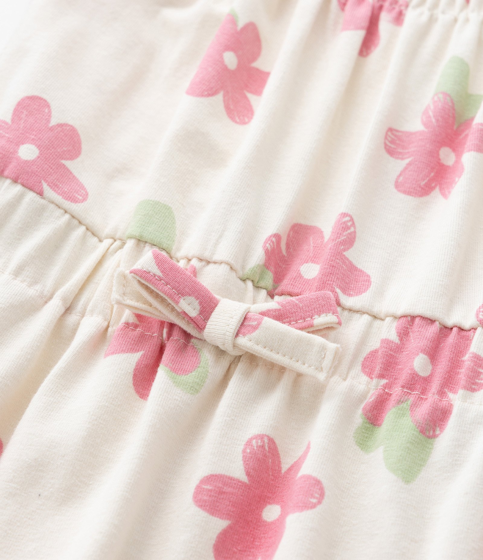 Macaquinho Infantil em Cotton com Estampa Floral - Tam 0 a 18 Meses Bege 5