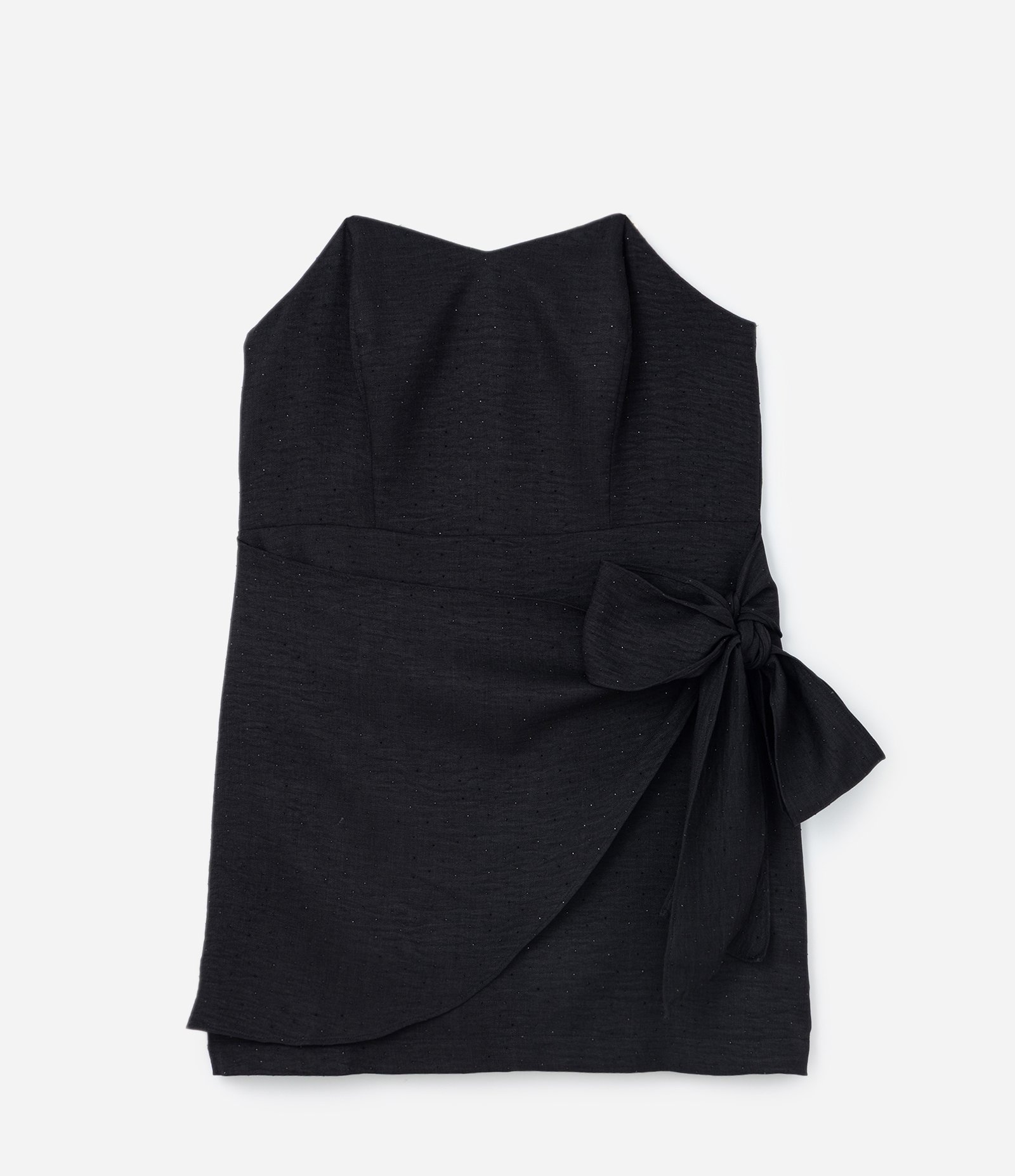 Vestido Curto em Viscose com Nó e Brilhos Curve & Plus Size Preto 6