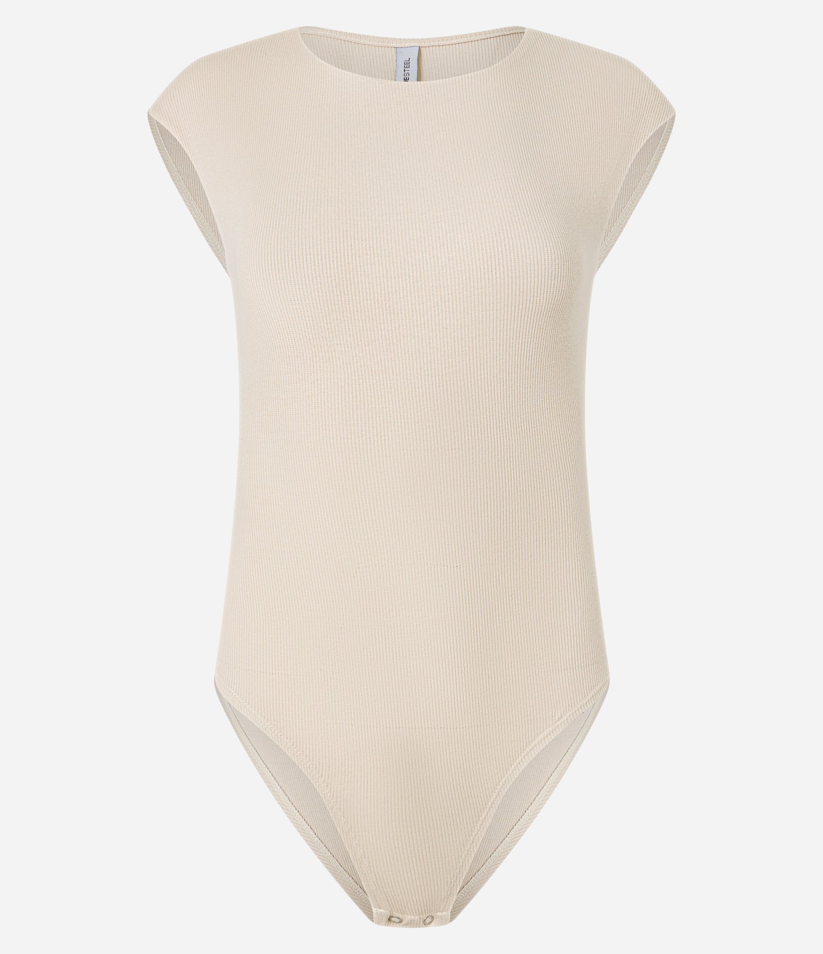 Body em Ribana com Ombro Caído Bege 4