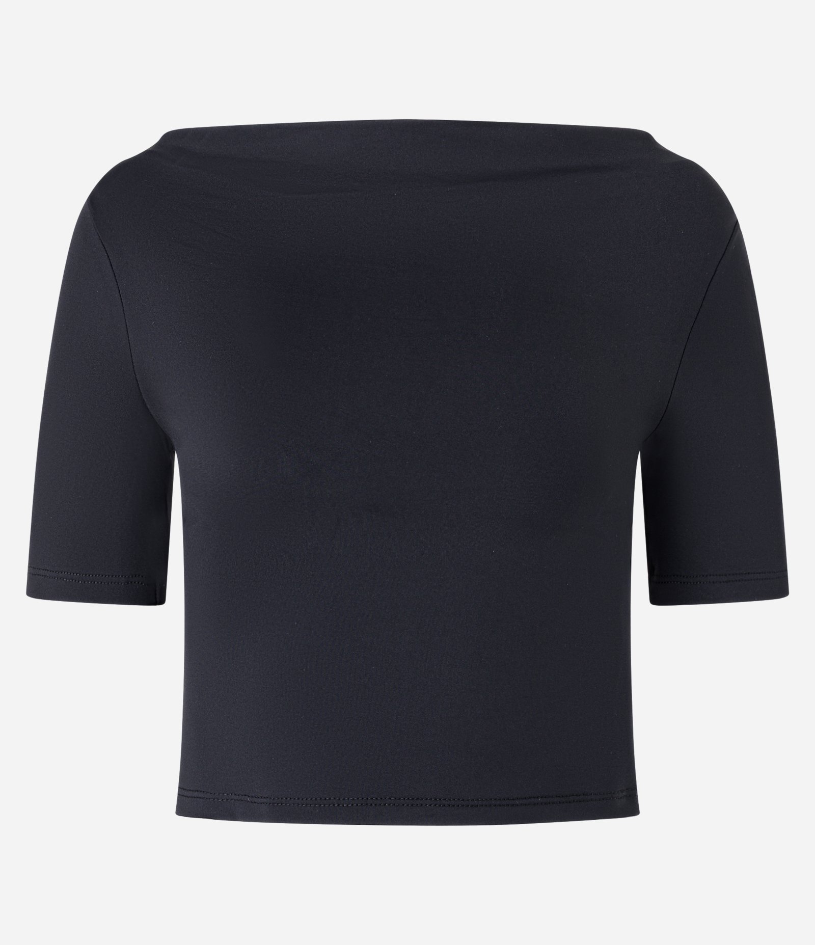 Blusa Cropped em Microfibra com Decote Degagê Preto 4